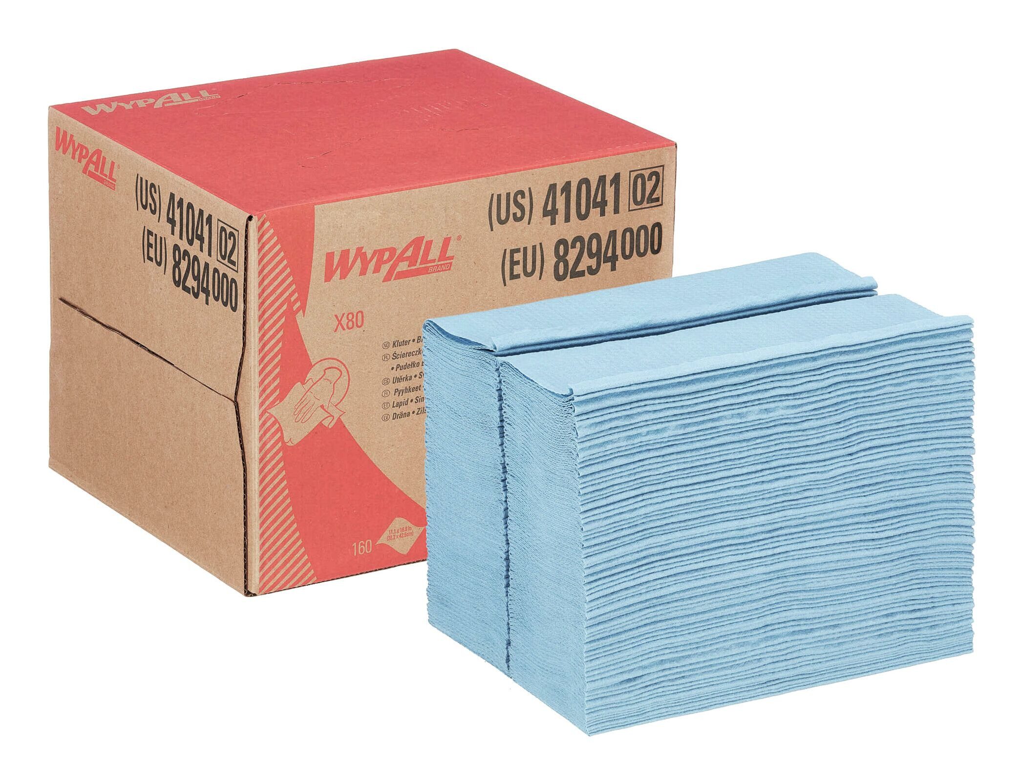 Wypall Reinigungstücher (28.2x42.7 cm, X80 Wischtücher BRAG Box / Stahlblau)