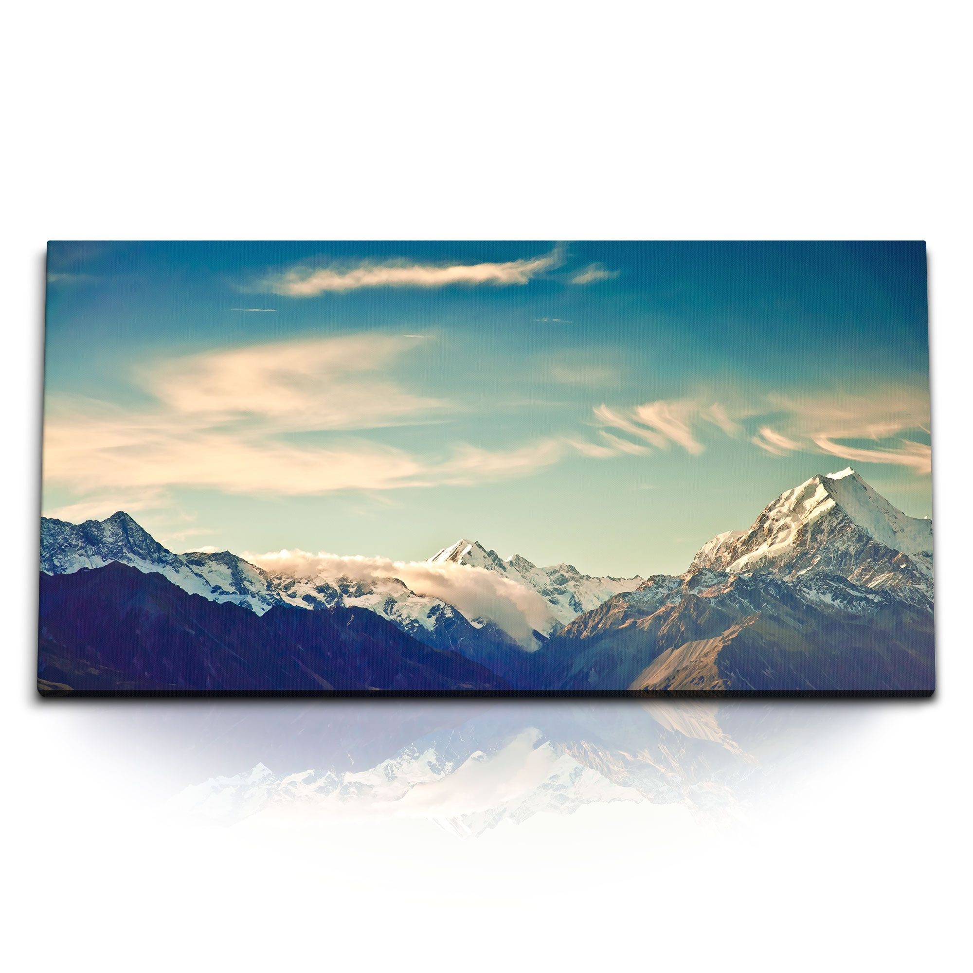 Leinwandbild Kunstdruck Bilder 120x60cm Neuseeland Gebirge Berge Natur Landschaft S