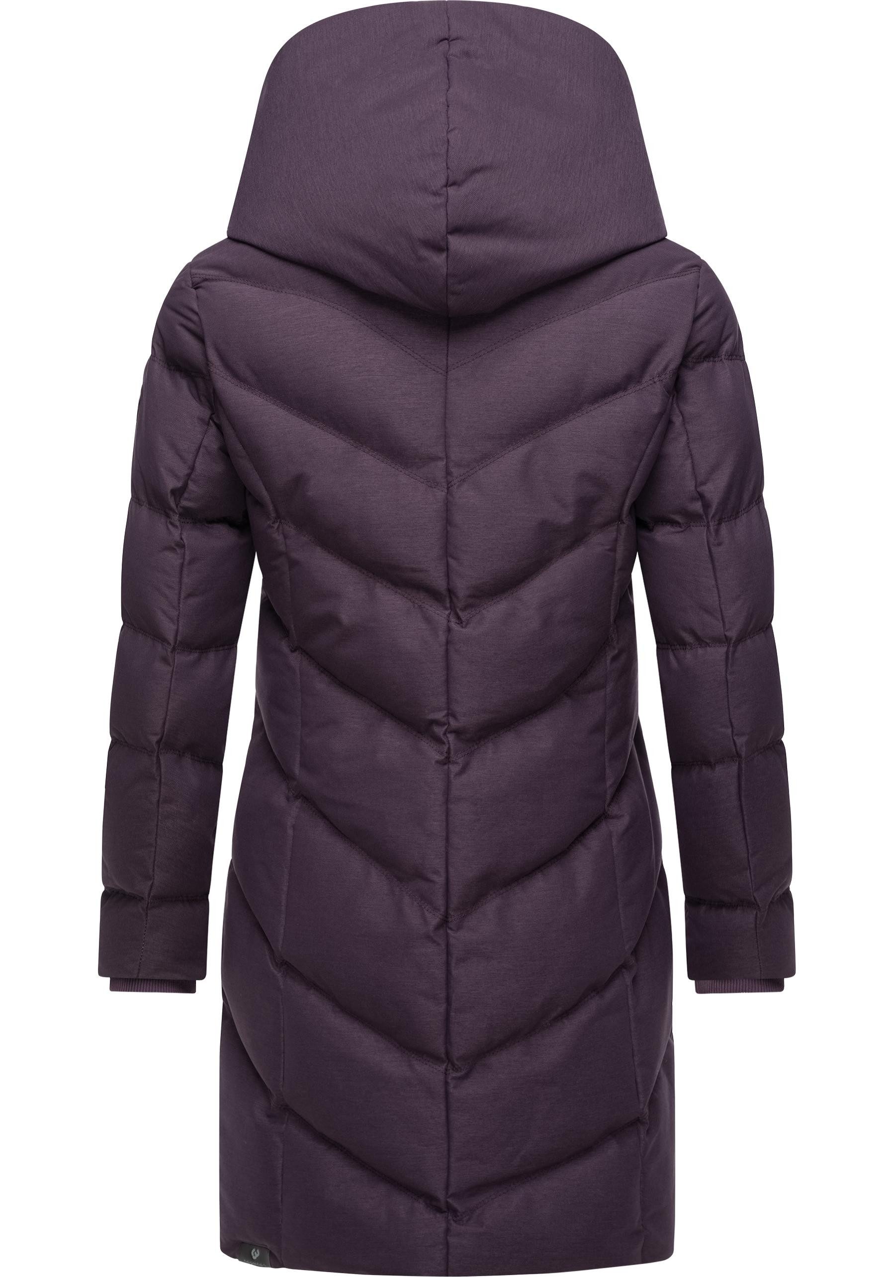 Ragwear Steppmantel Natalka Cosy wasserdichter Mantel mit flauschigem Kunstfell-Kragen