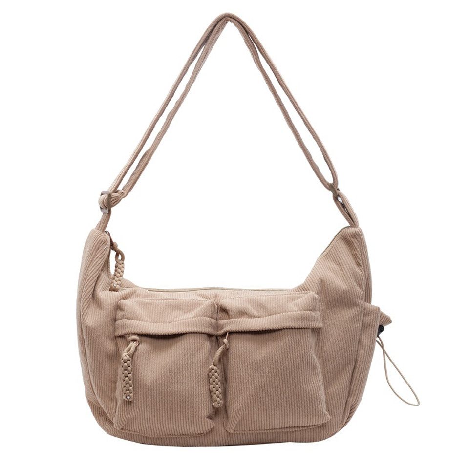Schultertasche Cord Umhängetasche Casual Crossbody Handtasche Groß