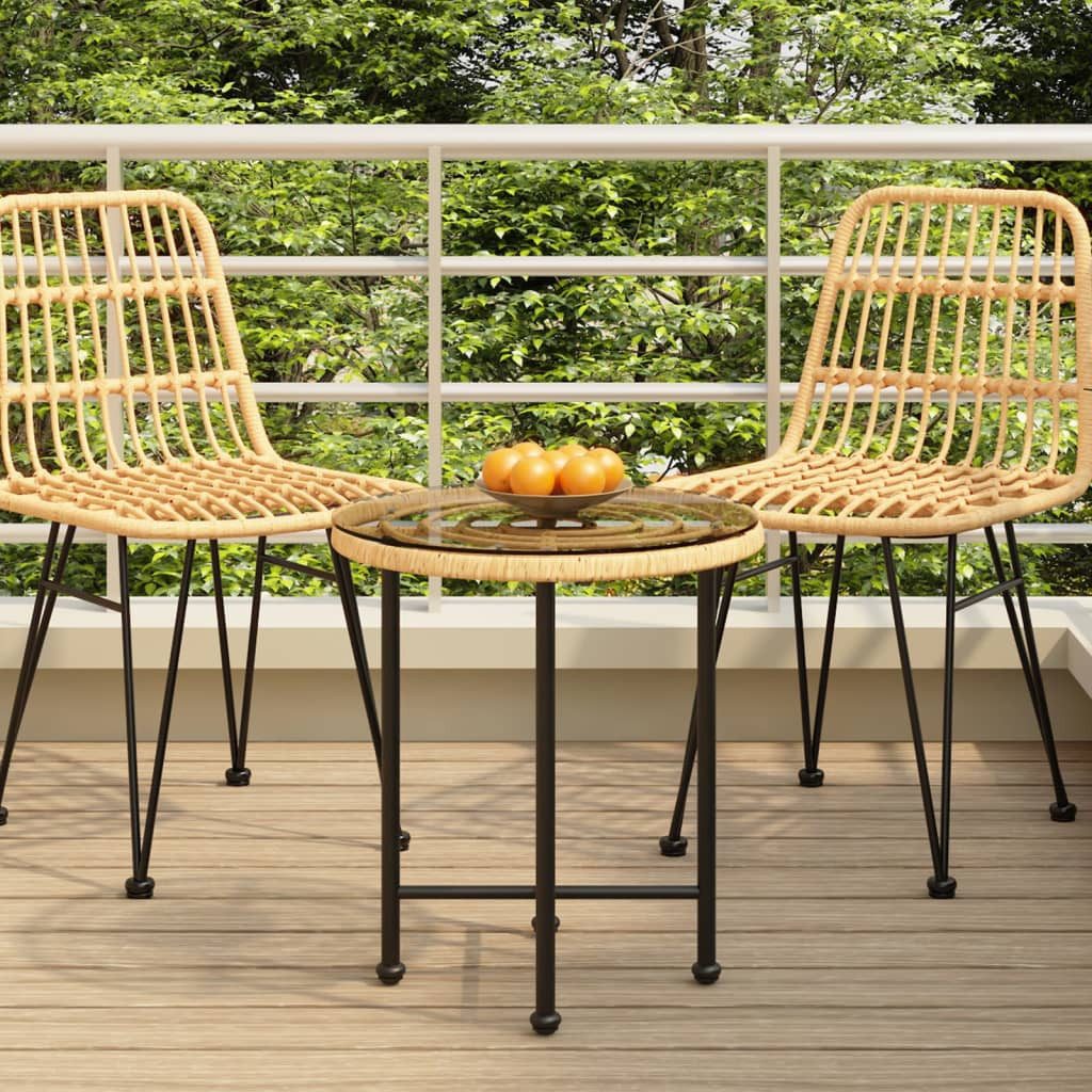 vidaXL Gartentisch Esstisch Ø50 cm Hartglas und Stahl (1-St)