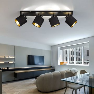 etc-shop LED Deckenspot, Leuchtmittel inklusive, Warmweiß, Farbwechsel, Decken Lampe Wohn Zimmer Leuchte Spots GOLD FERNBEDIENUNG im Set