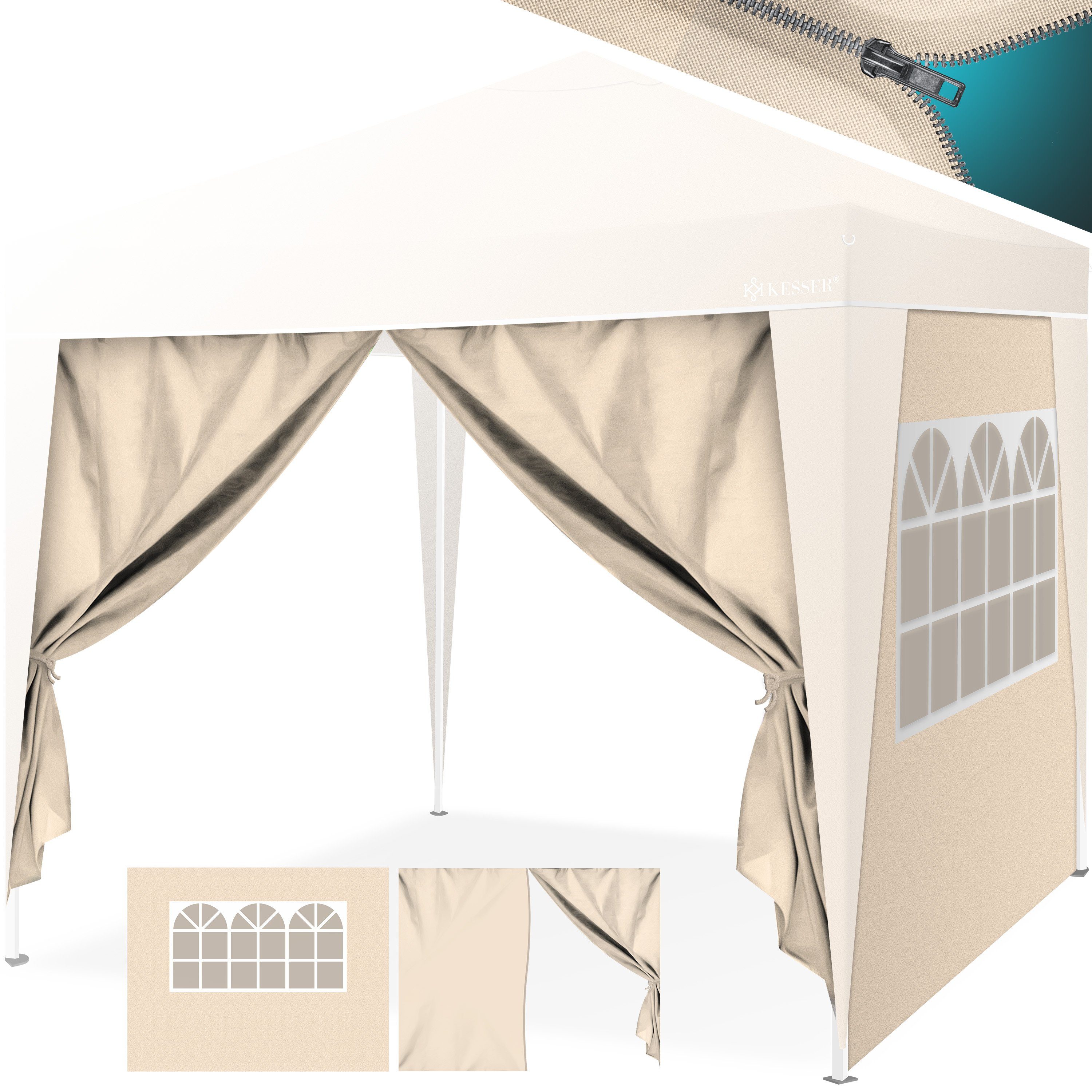 KESSER Pavillon, 2X Seitenwand für Pavillon 3x3m Faltpavillon Pop Up