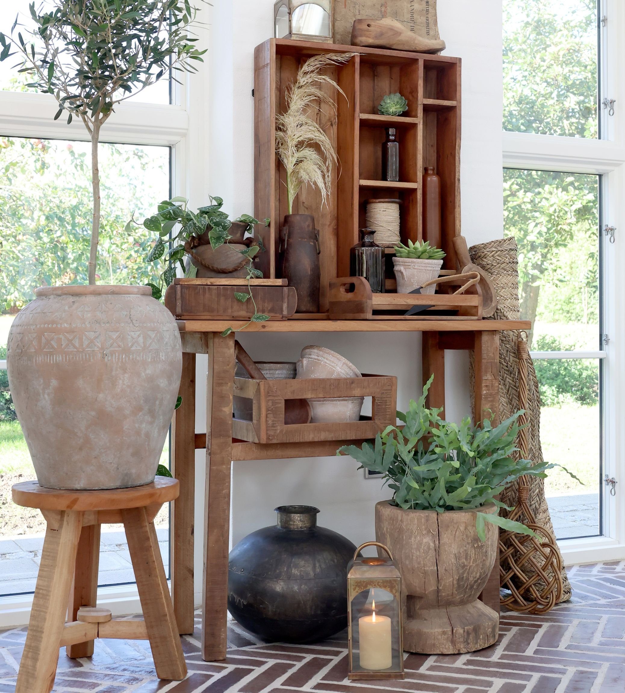 Chic Antique Dekotablett Holzkiste Kiste aus Holz mit Griffen 33cm x 20cm Grimaud Chic Antique