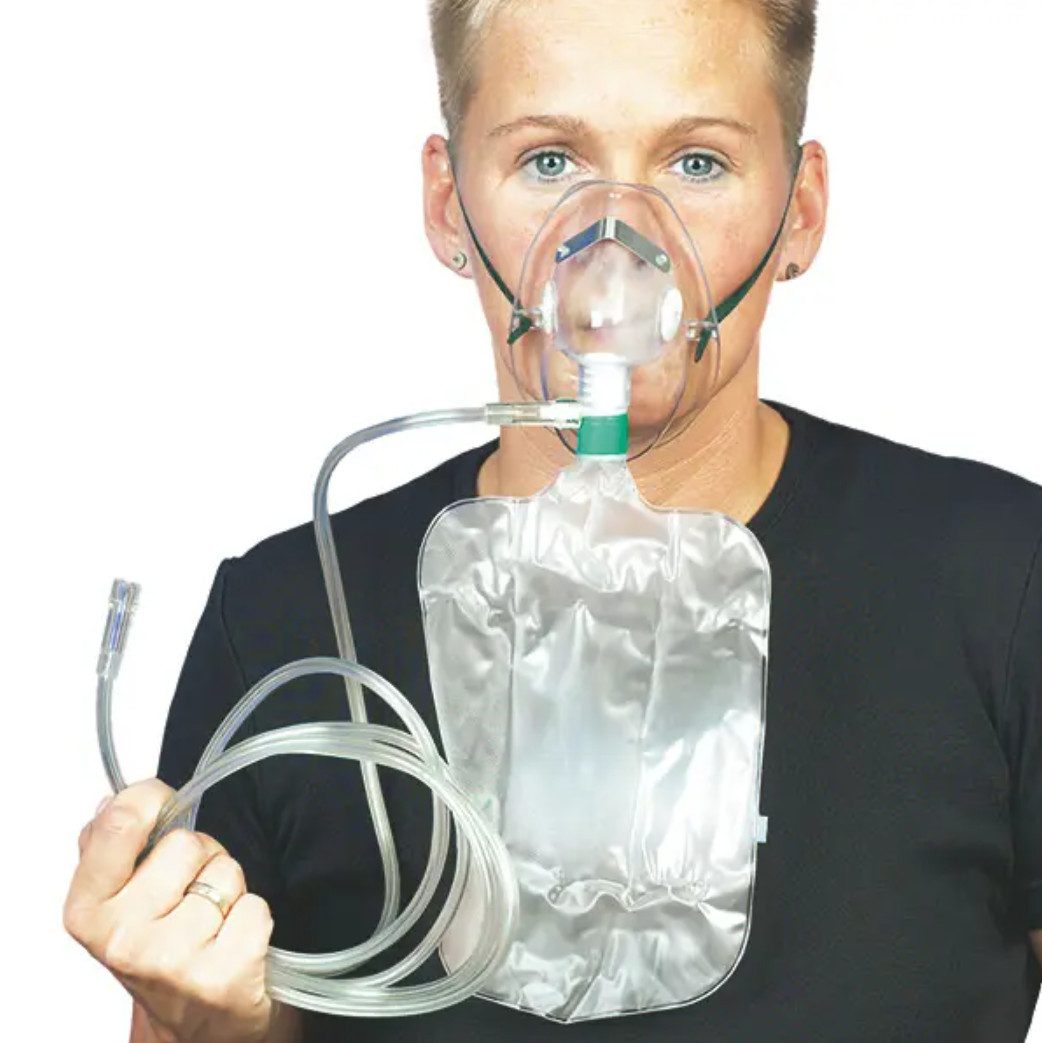 DocMed Inhalationsgerät DCT O₂-Maske für die hohe Sauerstoffkonzentration, Hohe Sauerstoffkonzentration 1-tlg., Einzelprodukt, Universell einsetzbar