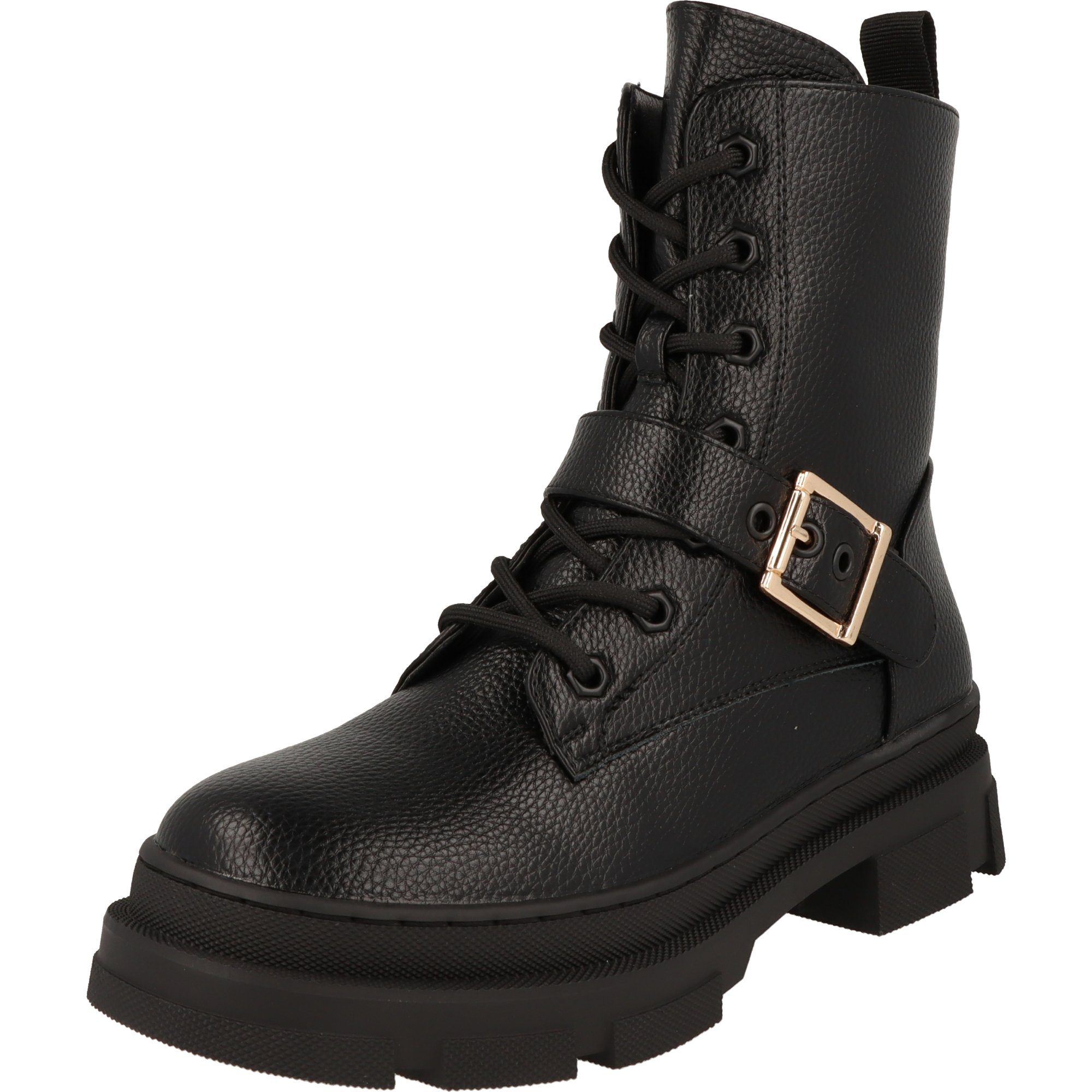 La Strada Damen Schuhe Stiefel 2180776 stylische Boots Schnürstiefel Black Tumble