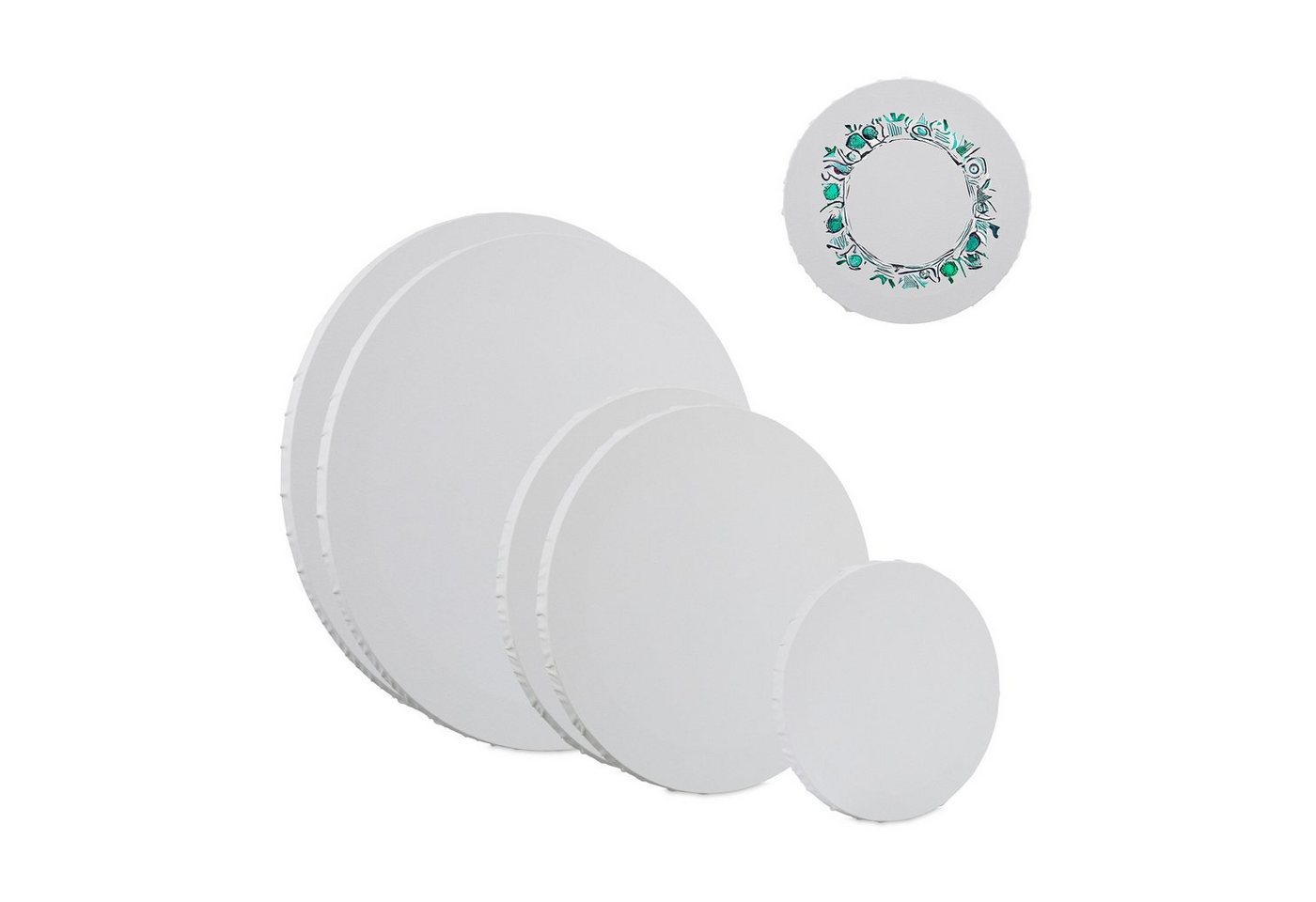 relaxdays Leinwand rund 6er Set