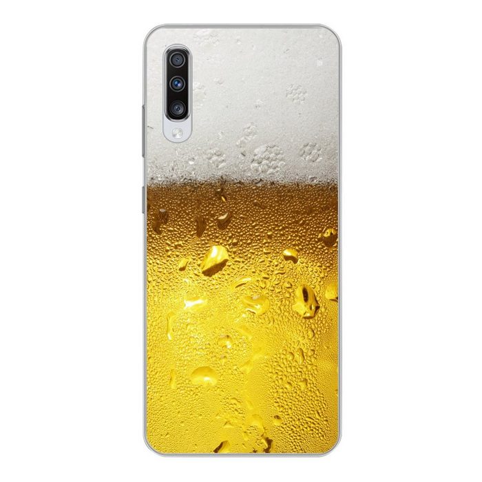 MuchoWow Handyhülle Überfülltes Bierglas mit Kondenswasser Phone Case Handyhülle Samsung Galaxy A70 Silikon Schutzhülle
