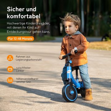 besrey Dreirad 5-in-1 Dreirad Laufrad Kinder Fahrrad Kinderlaufrad