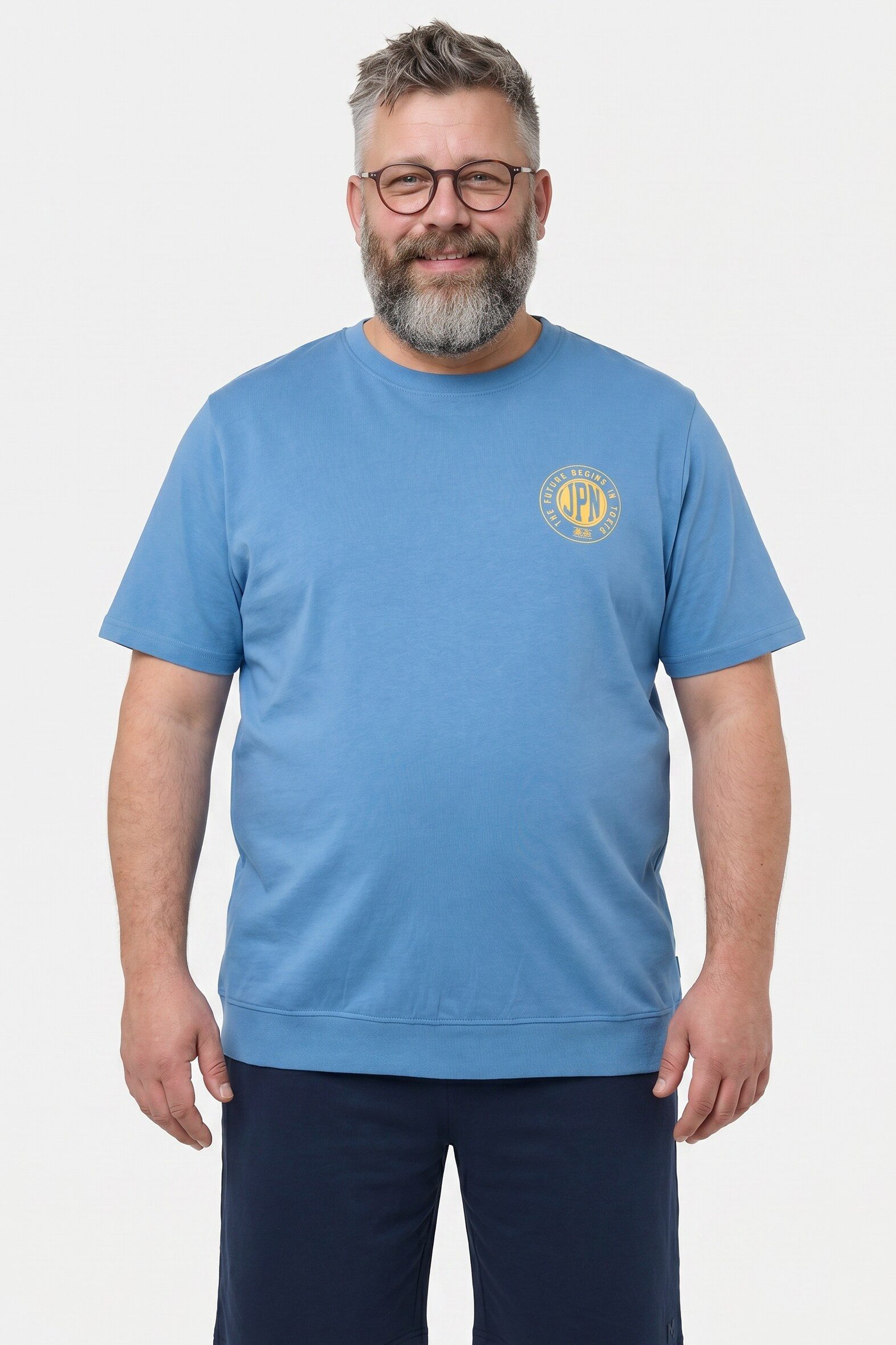 Men Plus Schlafanzug Schlafanzug Bauchfit Zweiteiler T-Shirt Brustprint