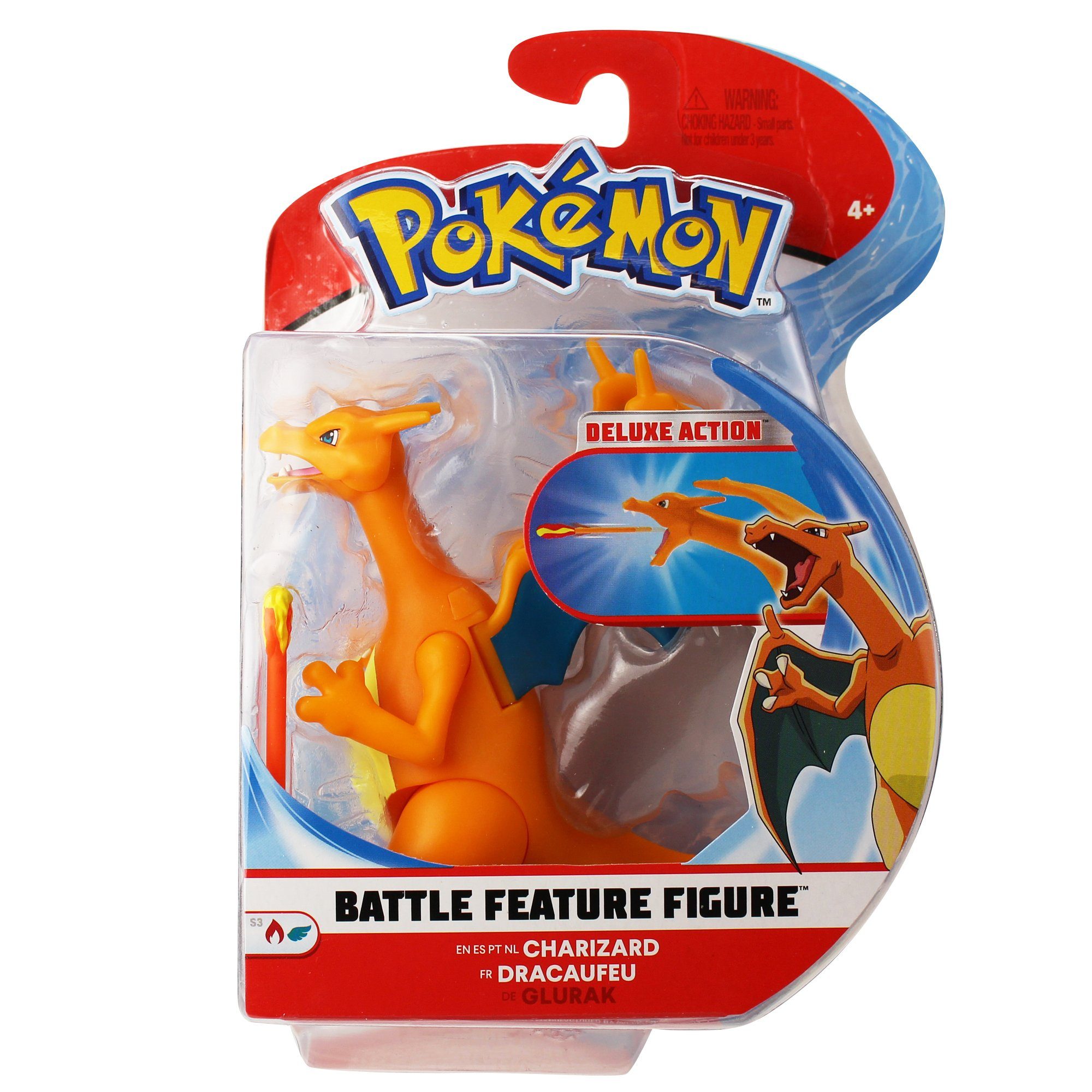 Jazwares Merchandise-Figur Pokémon 2-tlg) Glurak, Feature Battle - (Set, - Figur