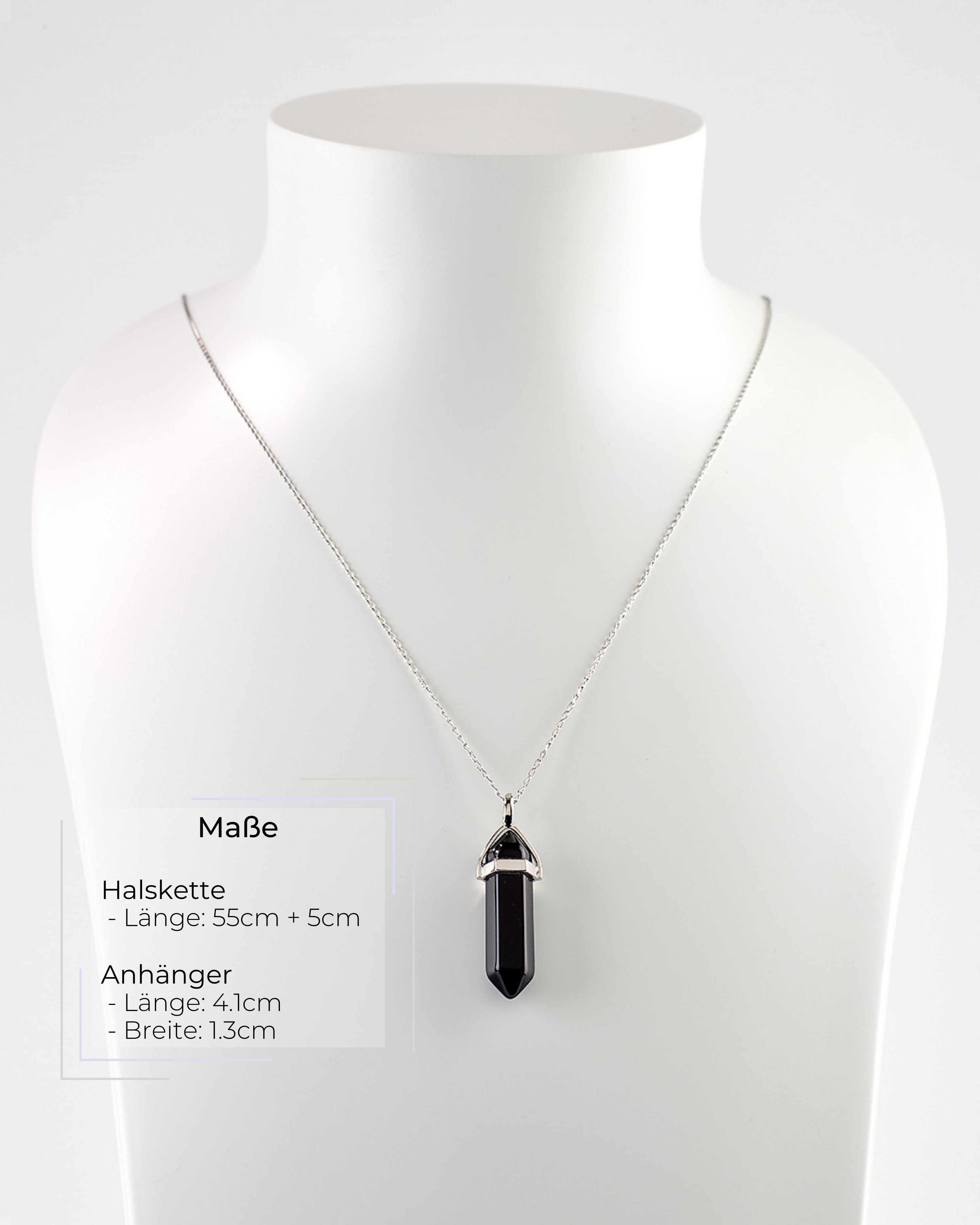 LAVISA Kette mit Anhänger LAVISA Obelisk Edelstein Halskette silber, echte Kristalle, Naturstein, Edelstein Halskette Schmuck Kristall Naturstein Edelsteinkette