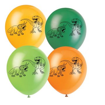 Partystrolche Einweggeschirr-Set XXL Partyset Dino-Party Deko Kindergeburtstag Dinosaurier, 82 tlg., 8 Personen, Partyset Dinosaurier für 8 Personen