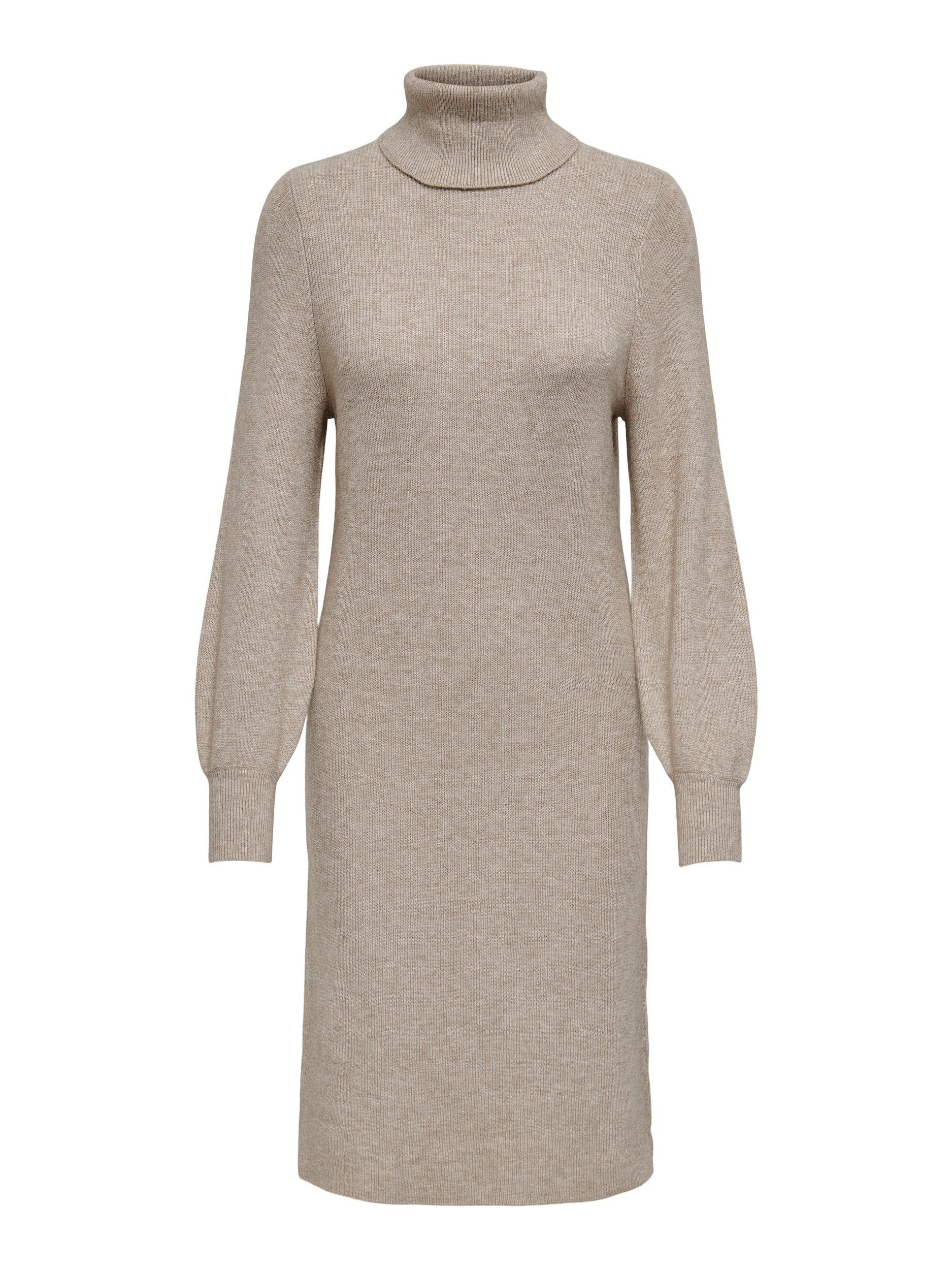 ONLSASHA ONLY Strickkleid KNT Meringue ROLLNECK L/S Mocha Detail:W. MELANGE NCA DRESS