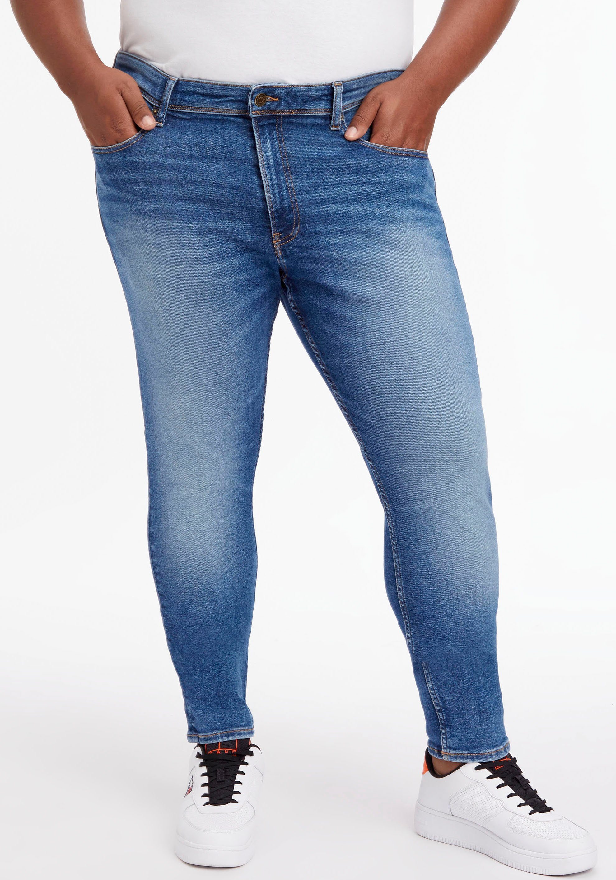 PLUS denim Jeans Leder-Badge Skinny-fit-Jeans SIMON Plus SKNY Tommy mit BG1252