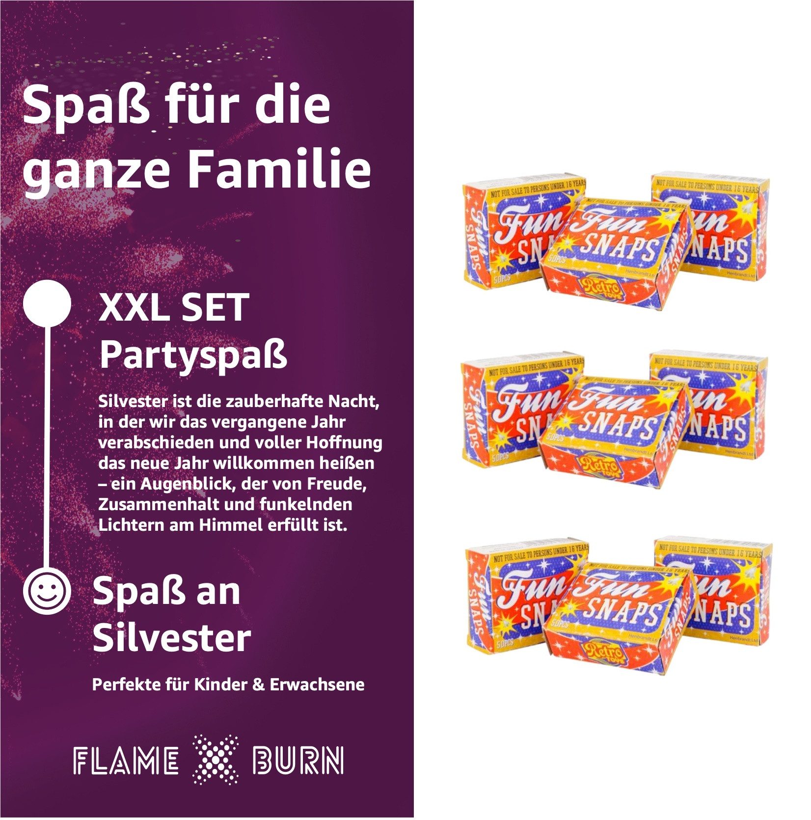FlameXBurn Geburtstagskerze Knallerbsen Fun Snaps für günstig online kaufen