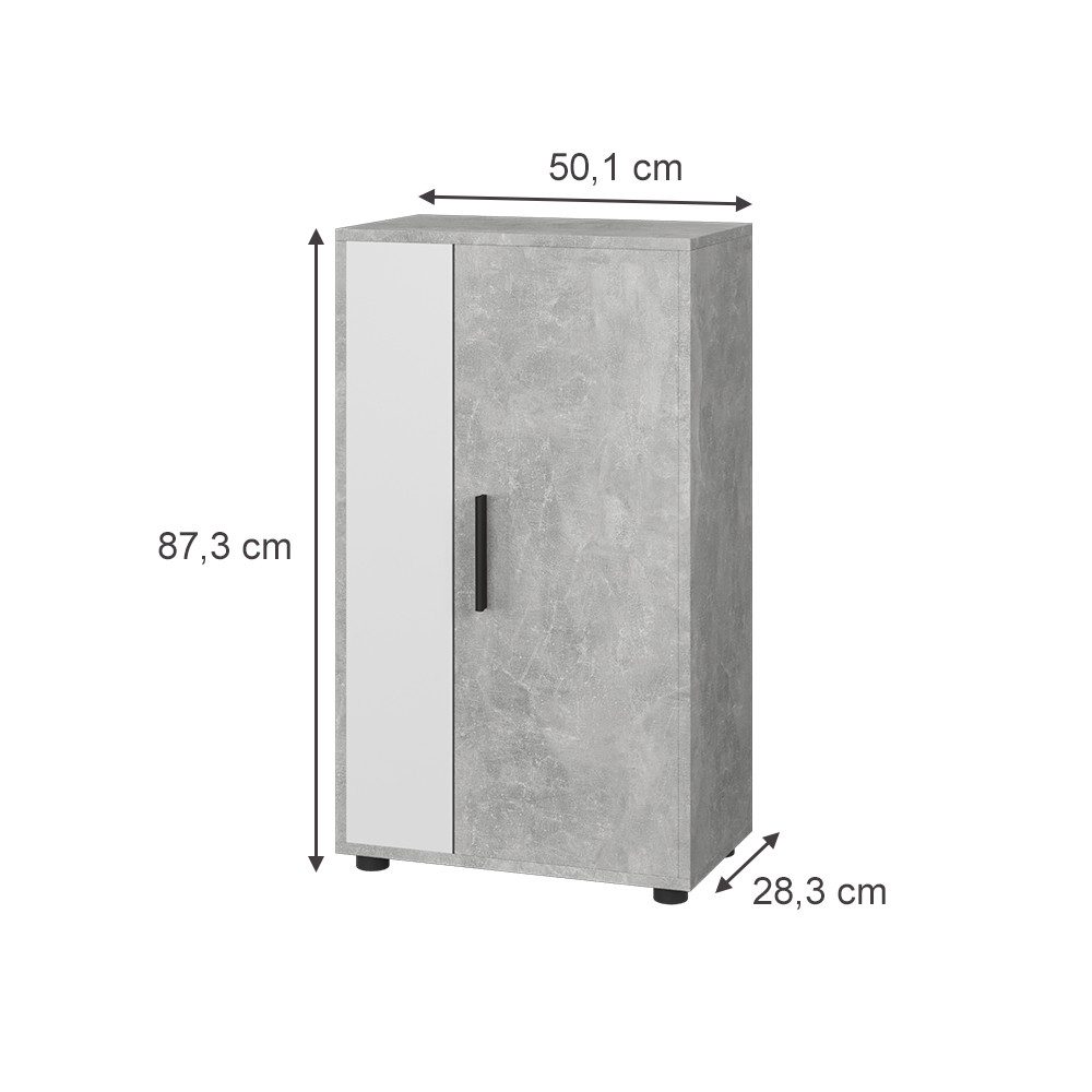 Vicco Highboard Berno, Beton/Weiß, 50.1 x günstig online kaufen