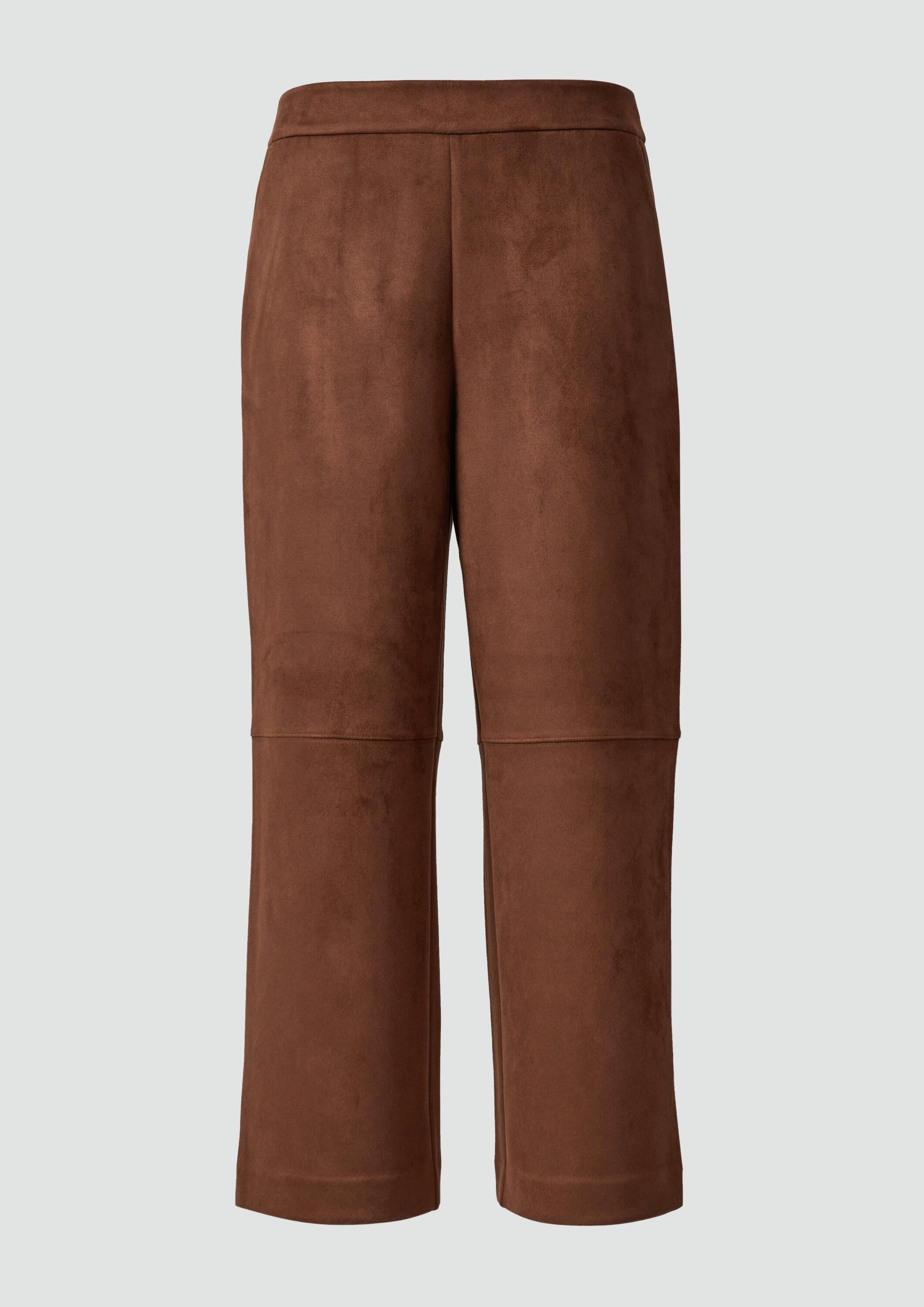 s.Oliver Culotte Hose Culotte in Veloursleder-Optik