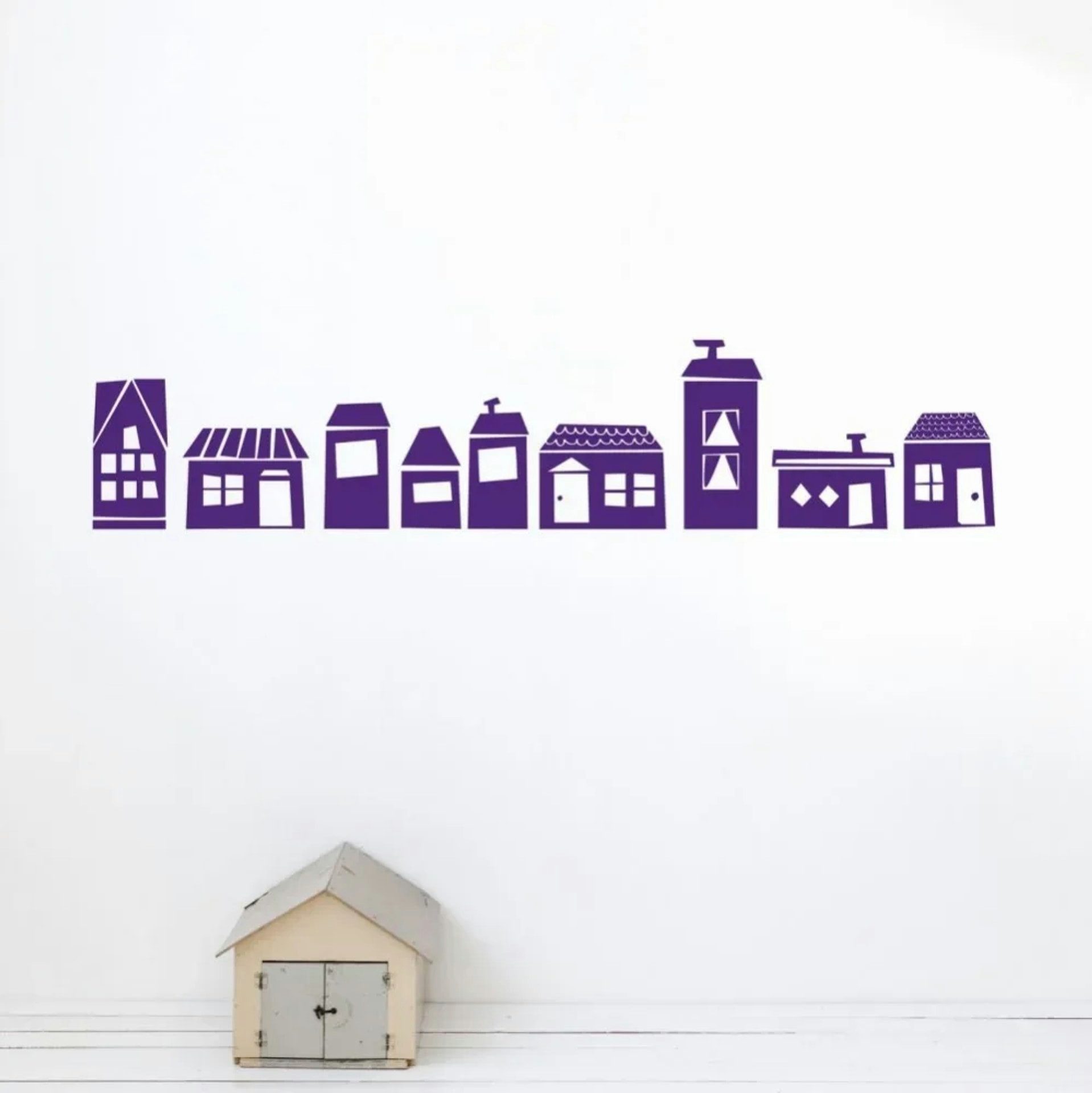 Ferm Living Wandsticker Wandsticker Häuser lila