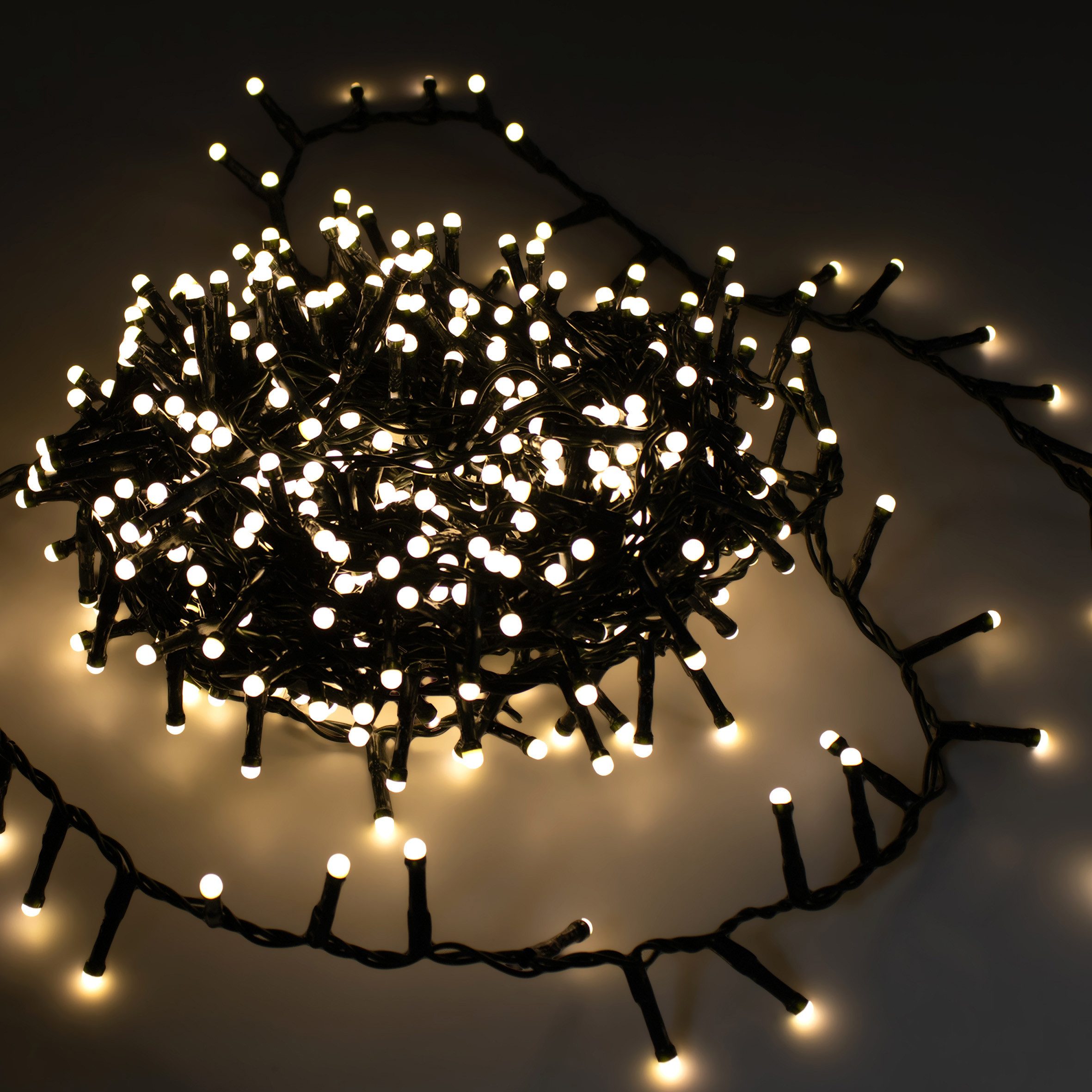 Spetebo LED-Lichterkette Außen Büschel Lichterkette mit Timer 500 LED, 500-flammig, mit Timer