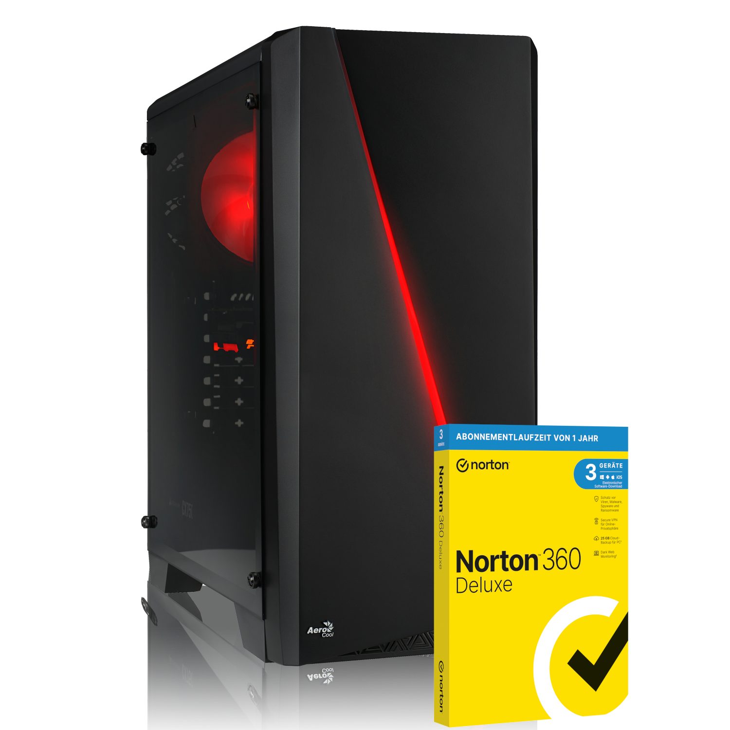 Memory PC Inkl. 1 Jahr Norton Security Gaming-PC (AMD Ryzen 5 3600, RTX  3060 Ti, 16 GB RAM, 1000 GB HDD, 250 GB SSD, Luftkühlung)