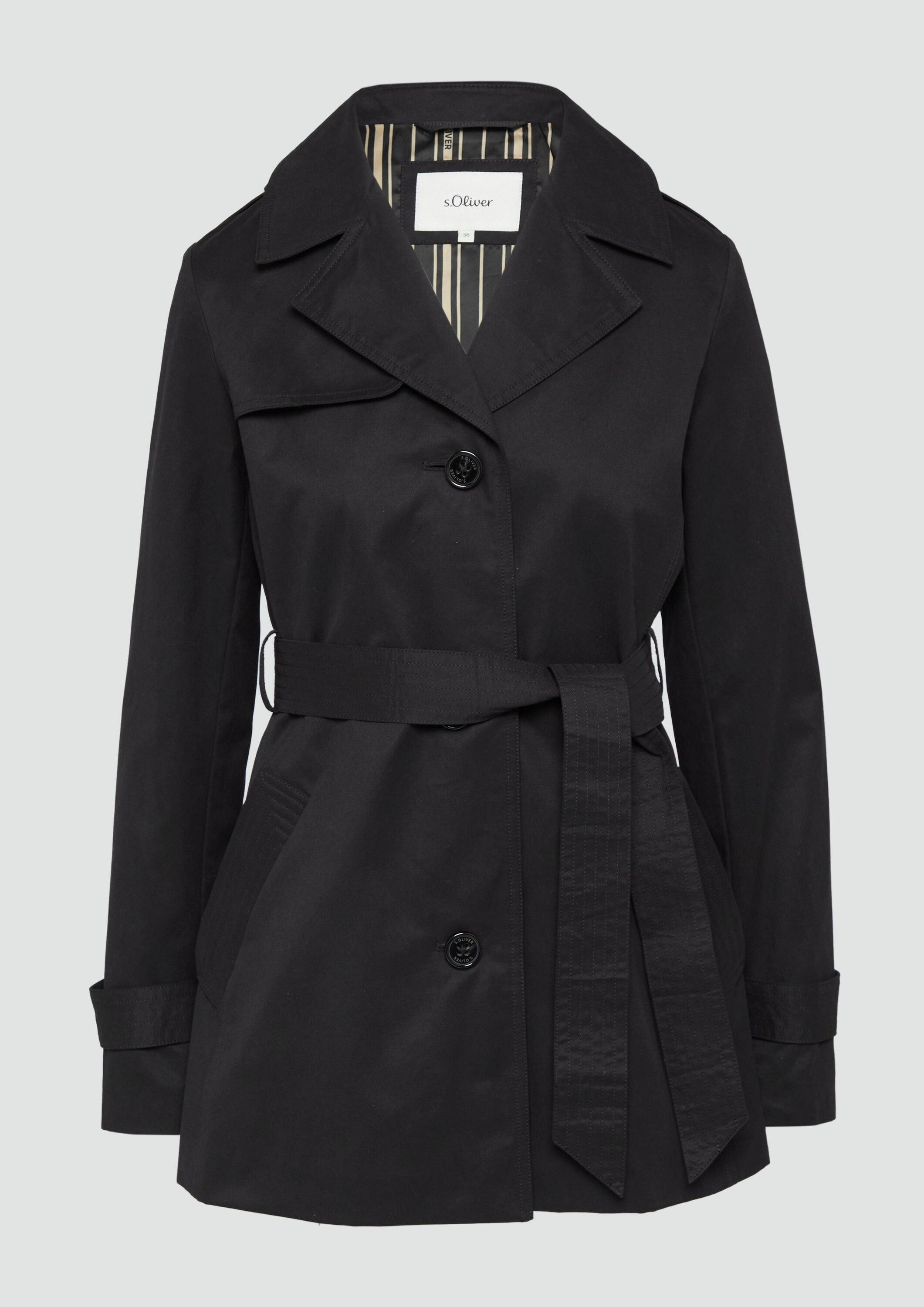s.Oliver Funktionsjacke Outdoor-Jacke Kurzer Trench mit Gürtel