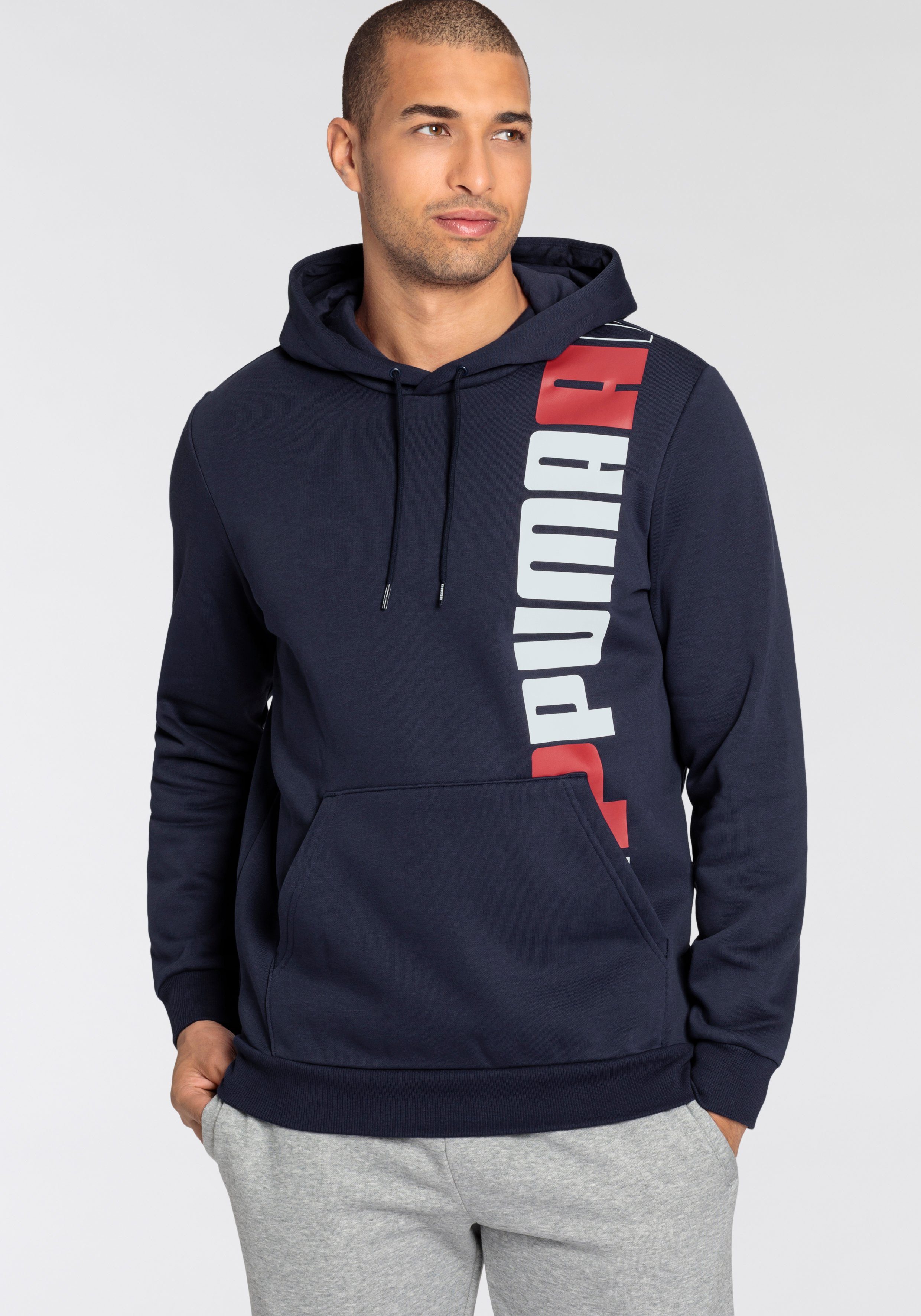 PUMA Kapuzensweatshirt ESS+ LOGO LAB HOODIE FL, Grafischer PUMA Gummiprint  auf der Vorderseite