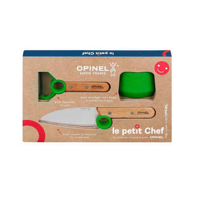Opinel Messer-Set Le Petit Chef Kinder KüchenmesserSet 3-teilig grün (Set, 3-tlg)