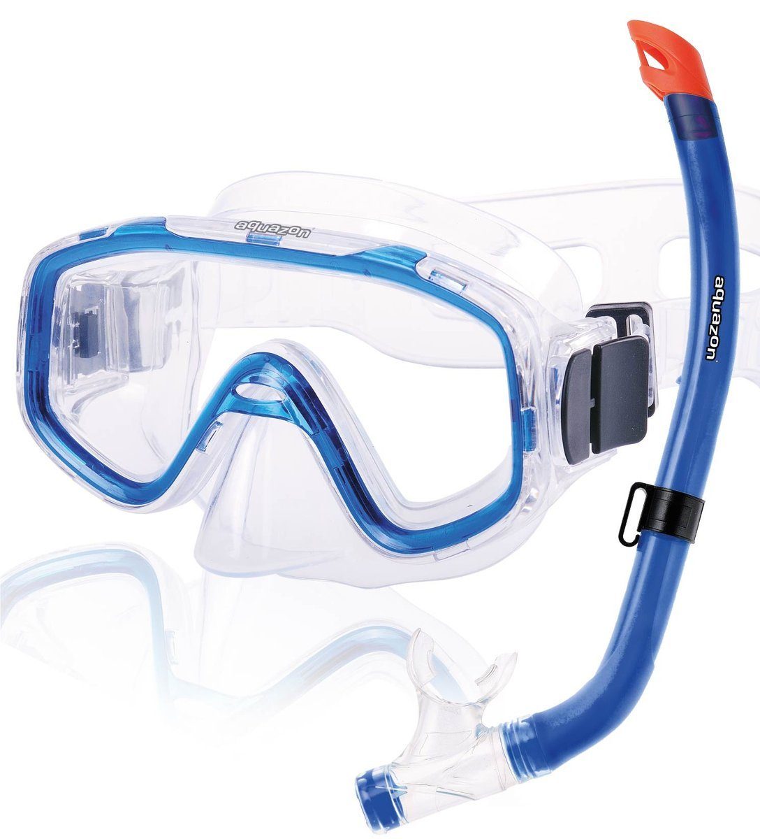 Schnorchel, blau Taucherbrille von mit Kinder transparent 3-7 AQUAZON Jahren Schnorchelset, FUN