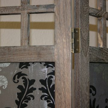 Homestyle4u Paravent 3 fach Raumteiler Holz Trennwand braun grau, 3-teilig