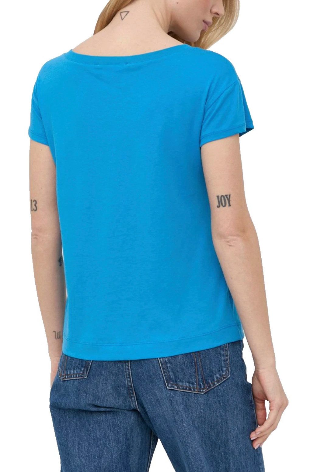 LOVE MOSCHINO T-Shirt Damen Shirt mit Retro Logo-Print Front-Print mit Retro-Logo und Herz-Design in Gold