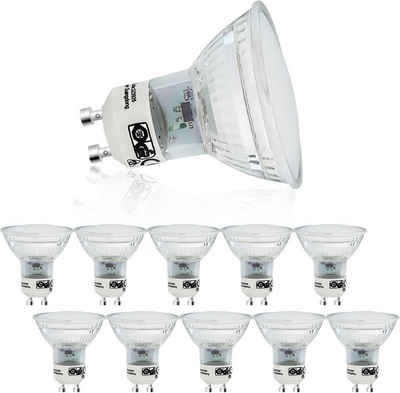 ZMH LED-Leuchtmittel GU10 Warmweiß Glühbirne Einbaustrahler Abstrahlwinkel 120 ° Strahler, GU10, 10 St., 2700K Warmweiß
