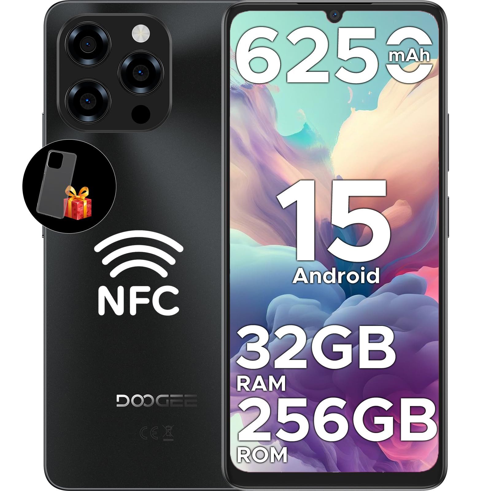DOOGEE Note 58 Pro Android 15 Smartphone (17,14 cm/6.75 Zoll, 256 GB Speicherplatz, 16 MP Kamera, 4G, Android 15, 32(8+24)GB+258GB /2TB, 6.75" HD 90Hz, NFC)
