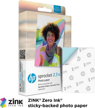 Tomik Toys Fotopapier HP Sprocket Select 50 Pack 2.3x3.4, mit selbstklebender Rückseite
