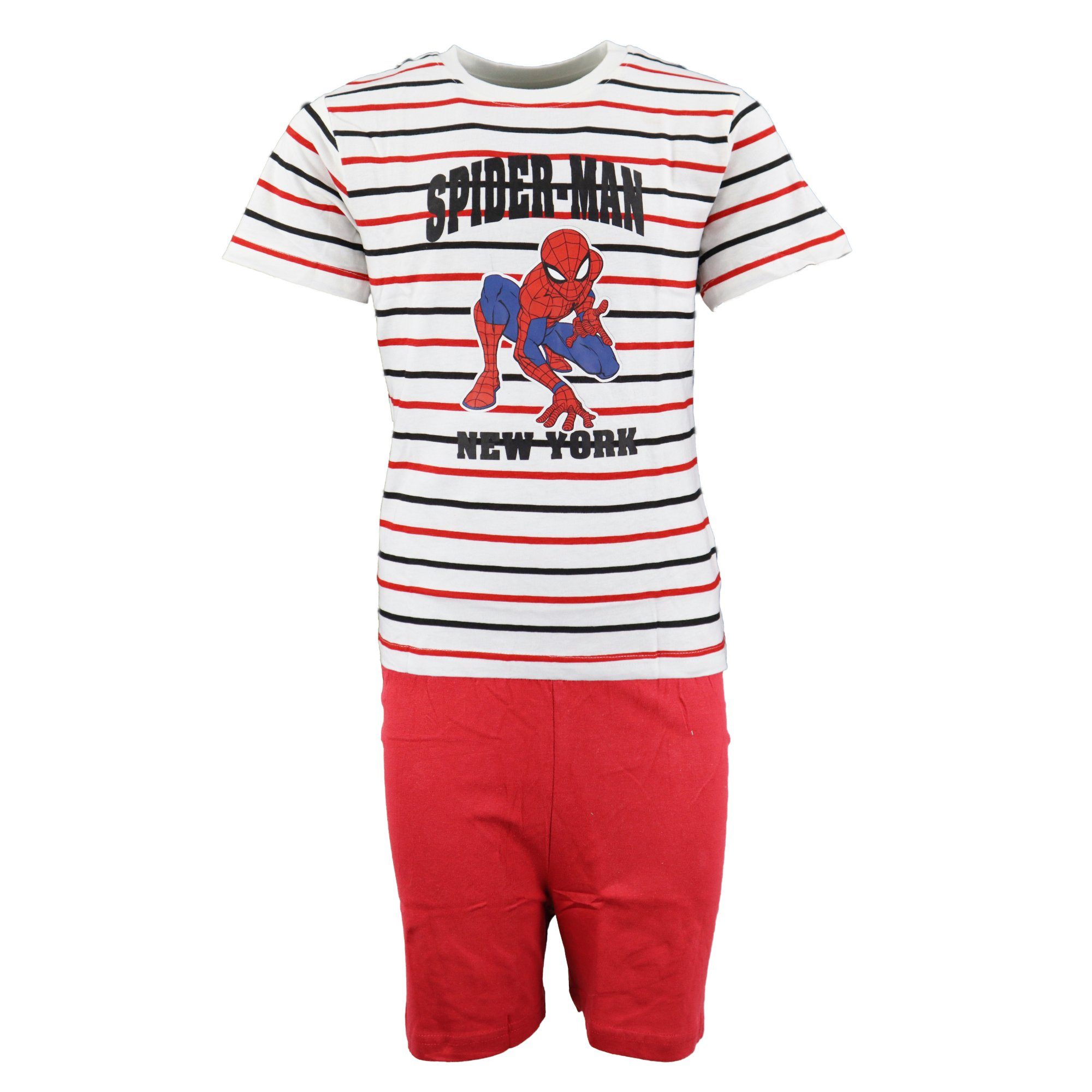 Kinder Schlafanzug Rot 104 Spiderman Marvel bis Pyjama MARVEL kurz 128 Gr. Schlafanzug