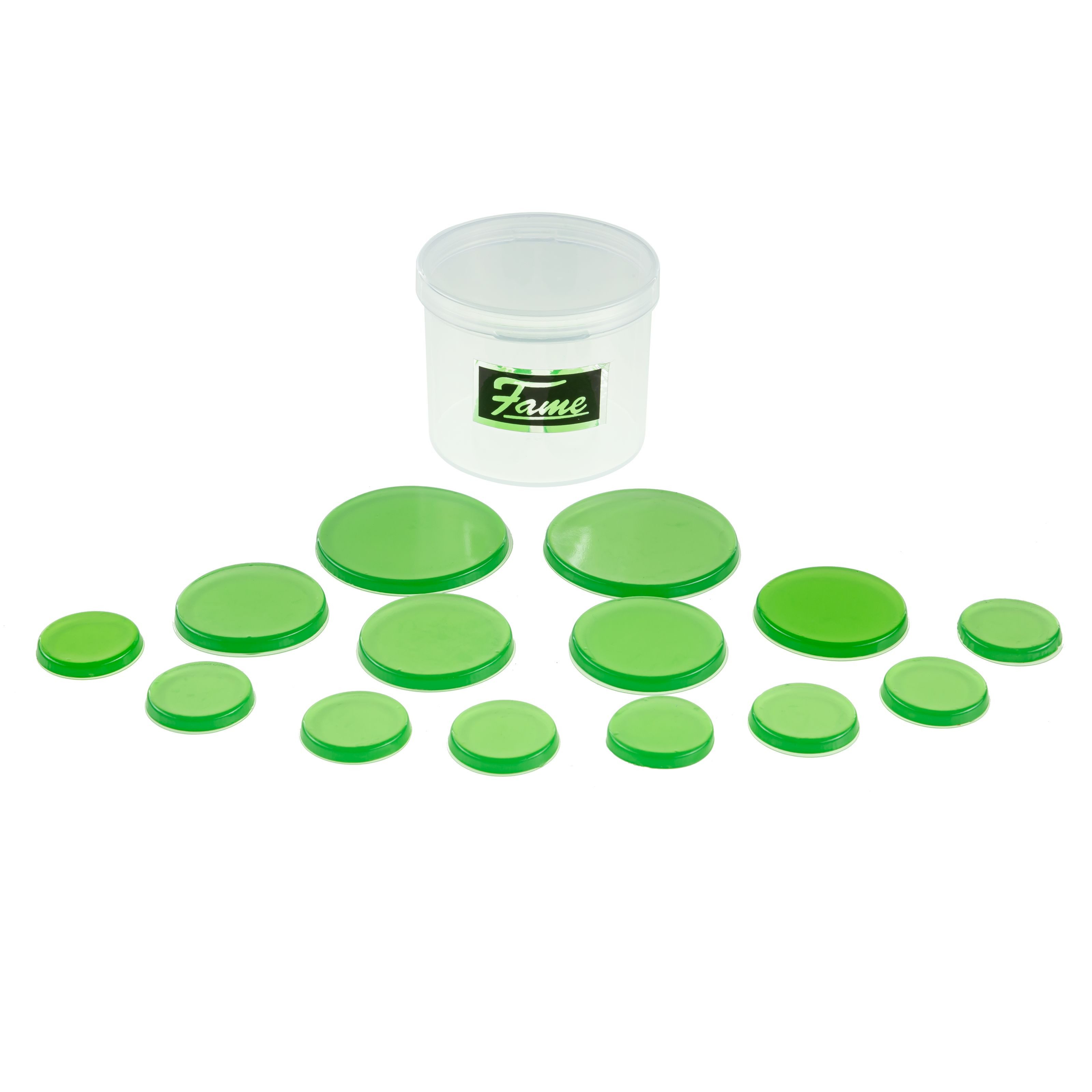 FAME Bass Drum, Zubehör für Drums, Fell-Zubehör, Space Gel Damper Pads Green Mix Pack - Zubehör für Drumfelle