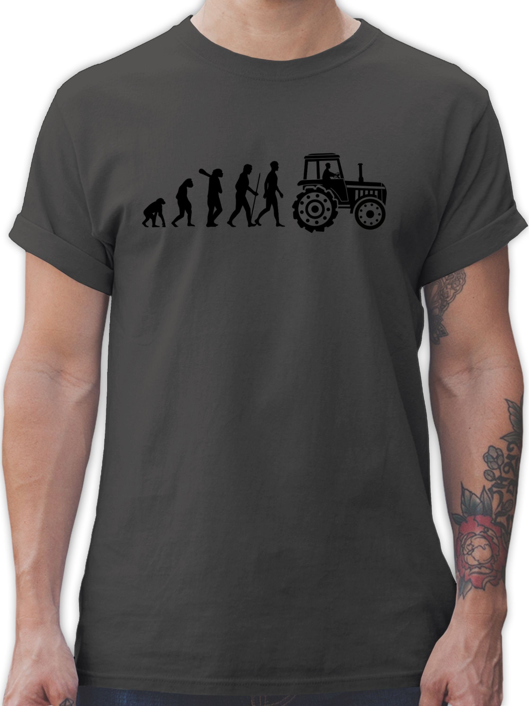 Shirtracer T-Shirt Evolution Traktor Traktor 1 Dunkelgrau