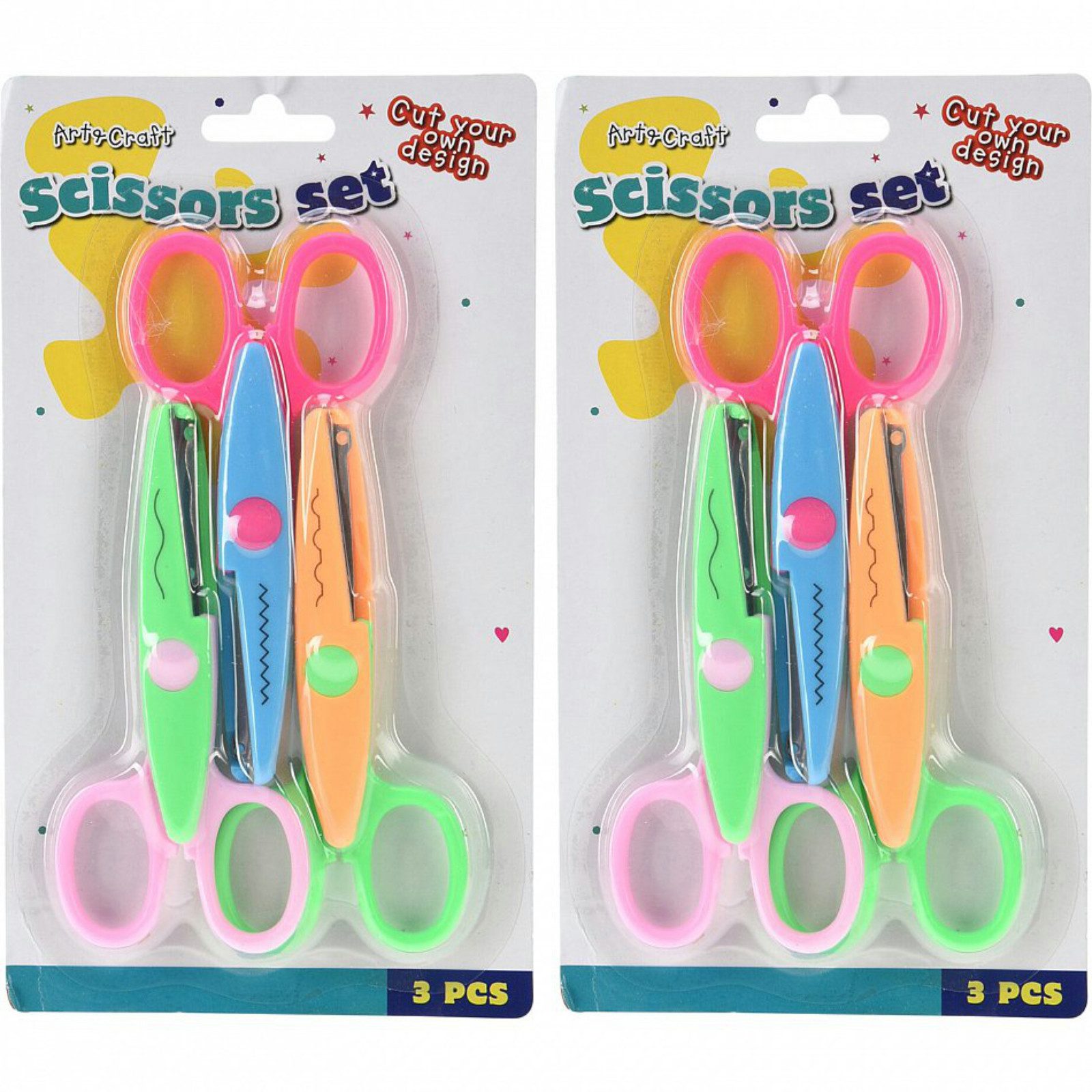 Koopman Ремесленные ножницы Musterscheren Kinderscheren Bastelwerkzeug Ножницы, (6-tlg), 6tlg, ZickZack Schnitt, Wellenschitt, Kunststoff / Metall, Basteln
