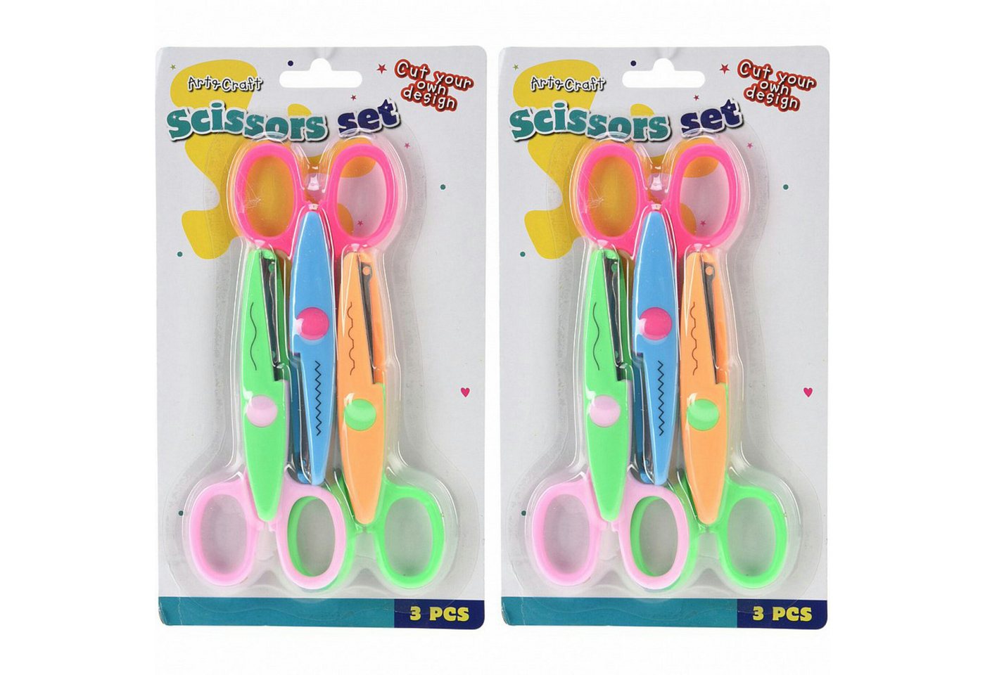 Koopman Bastelscheren Kinderscheren Bunt Welle Zick Zack 6 Tlg. Set, (Set, 6-tlg., Packung), 6tlg, ZickZack Schnitt, Wellenschitt, Kunststoff / Metall, Basteln