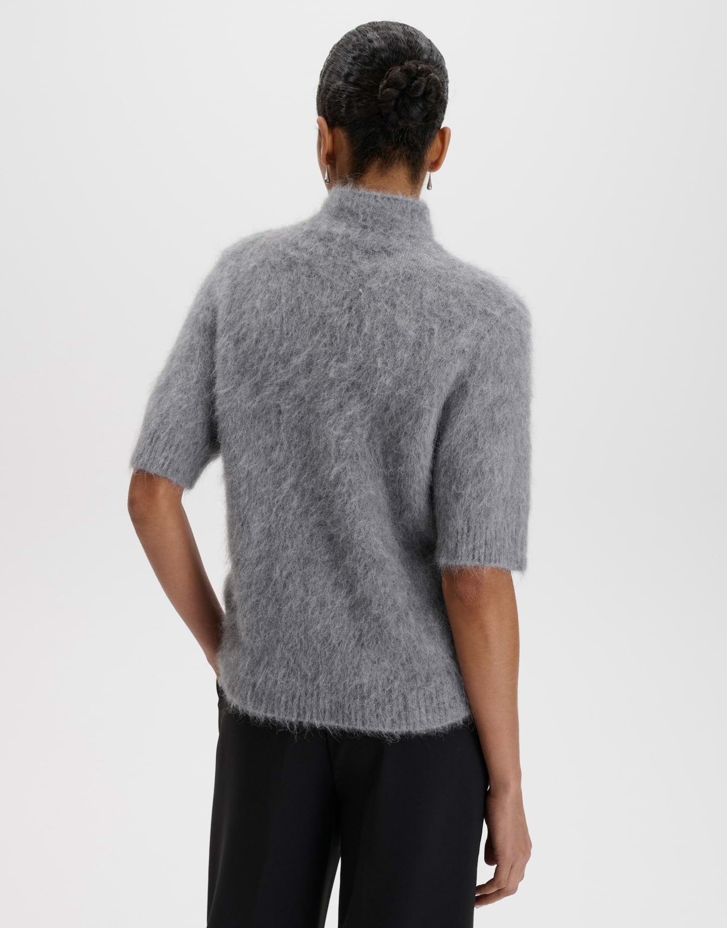 someday Kurzarmpullover Tuomina aus weichem Strick Strickbündchen für einen modernen, komfortablen Look