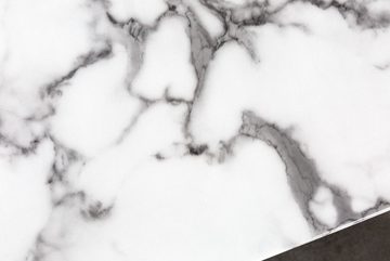 riess-ambiente Couchtisch PARIS 110cm weiß / schwarz-gold (Einzelartikel, 1-St), Wohnzimmer · Kristallglas · Marmor-Dekor · Stube