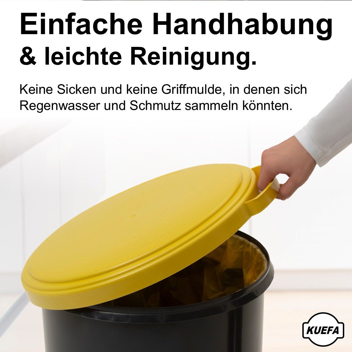 KUEFA Müllsackständer VLC 60L Mülleimer Gelber Sack, inkl. Klemm-Ring, Geruchsdicht – Bild 4 von 5