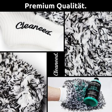 Cleaneed Waschhandschuh Premium Waschhandschuh (Besonders Lackschonend Dank extra weicher Mikrofaser), Extra Saugstark - Für Auto, Felgen und Motorrad - Autoschwamm