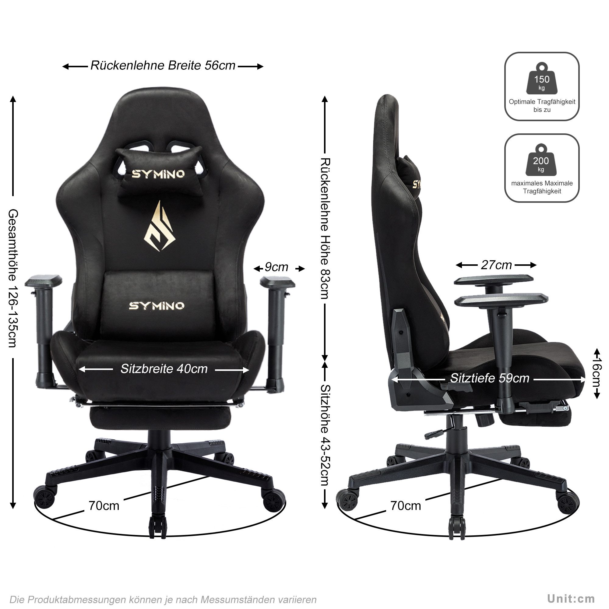 symino Gaming-Stuhl Drehstuhl, verstellbare Armlehnen und Rückenlehne, Memo günstig online kaufen