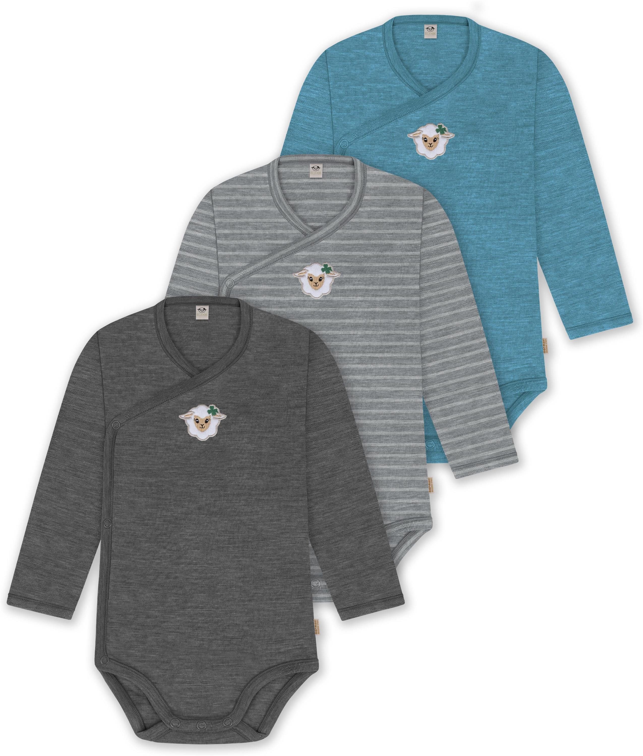 Langarmwickelbody 3er Set Baby-Body Wickelbody Toddler-Bodysuit