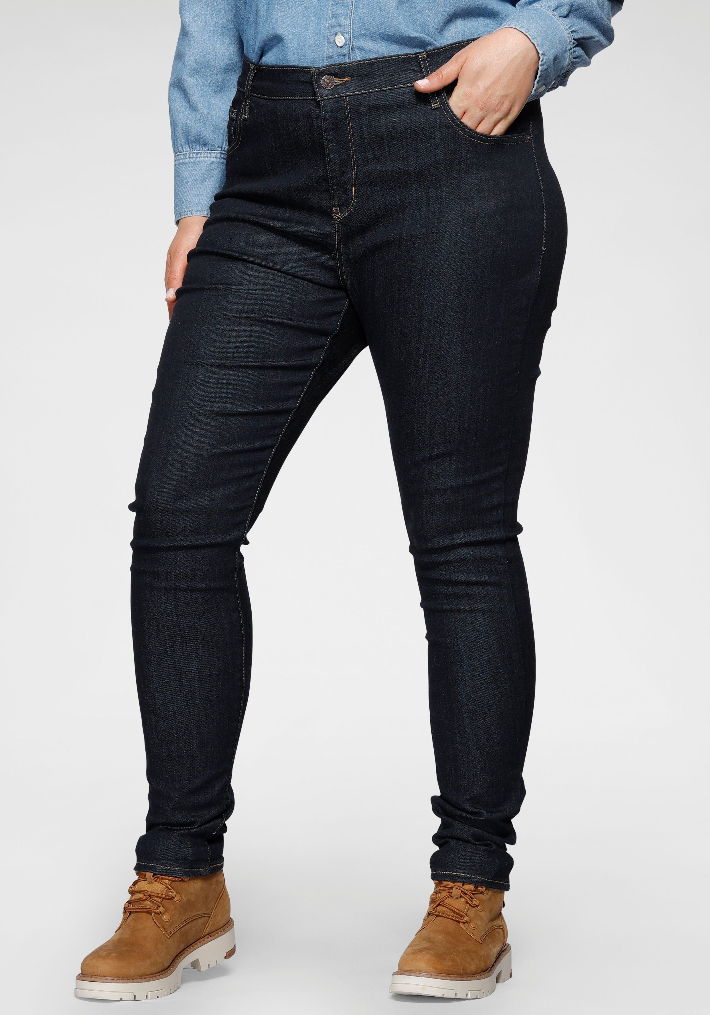 RISE rinsed Schnitt Skinny-fit-Jeans figurbetonter 721 HI Levi's® SKINNY PL Plus sehr