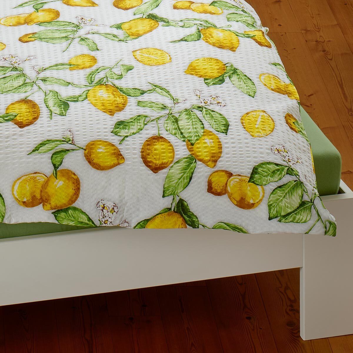 Bettwäsche-Set Zitronen 135x200 Cm – 2-teilig, Mikrofaser, Mit Reißverschluss, Gelb