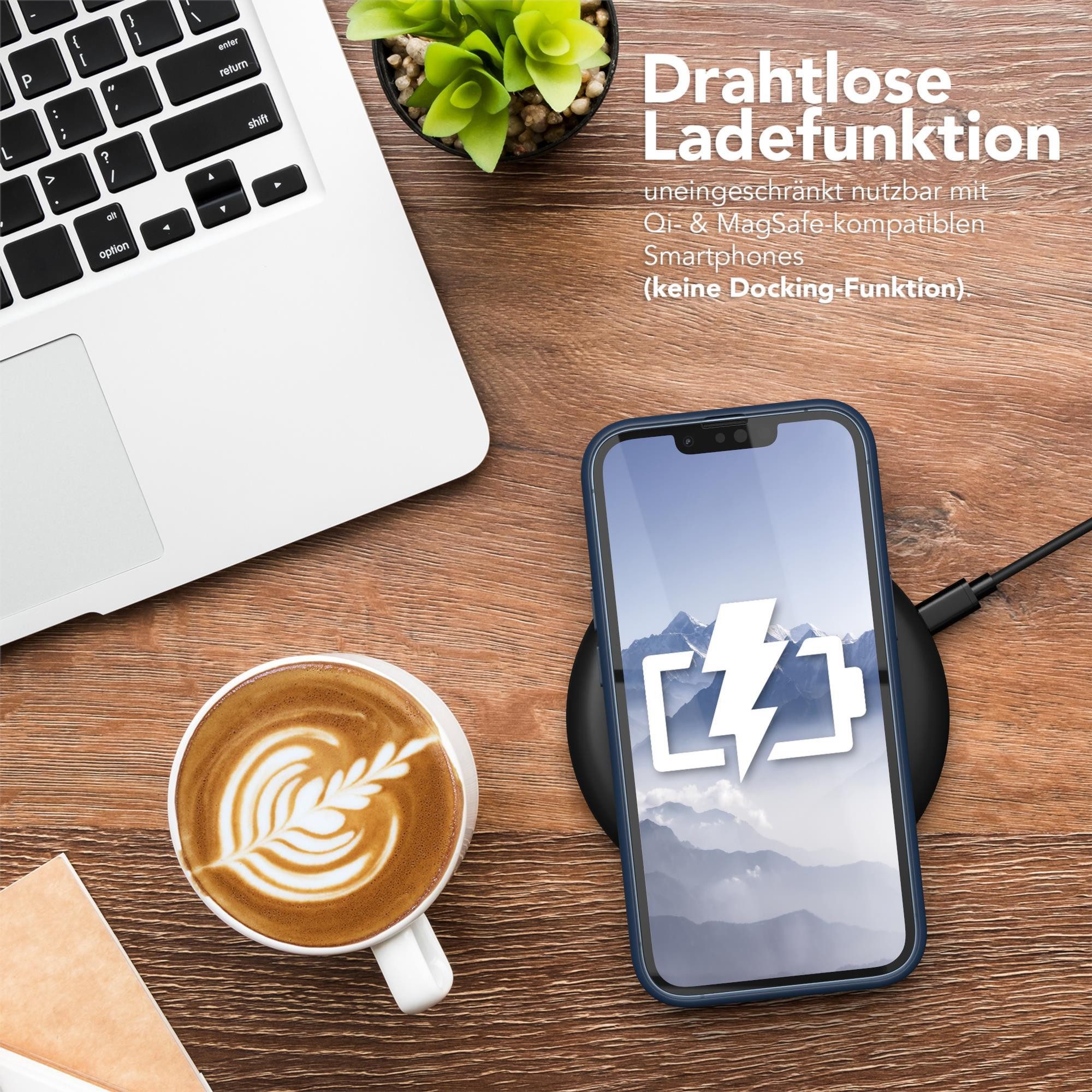 EAZY CASE Handyhülle Bumper Case für Apple iPhone 14 / iPhone 13 6,1 Zoll, Handyhülle Dünn mit Kameraschutz Hybrid Handyhülle Rand Nacht Blau