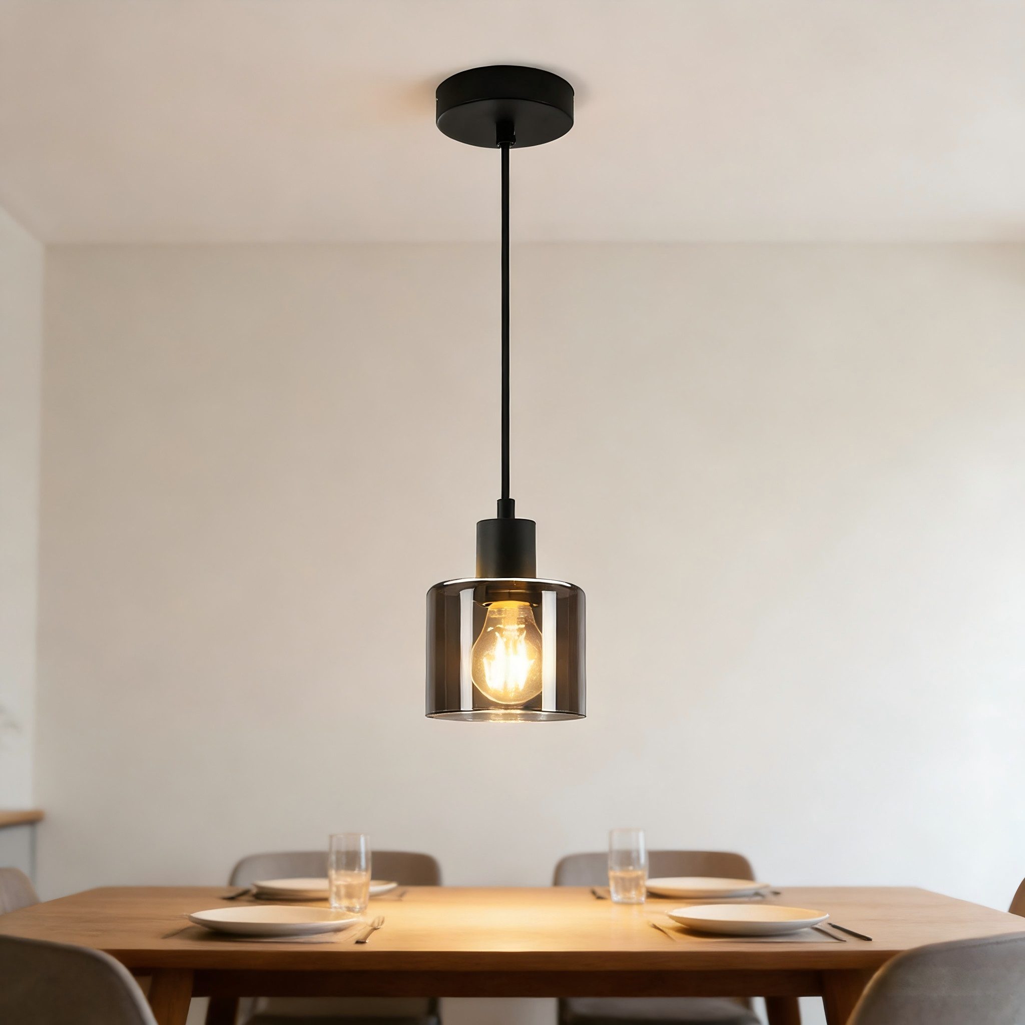 ZMH Pendelleuchte Vintage Esstisch Hängelampe Schwarz E27 für Wohnzimmer Hotel, ohne Leuchtmittel, Esszimmerlampe x Industrial Pendellampe Höhenverstellbar