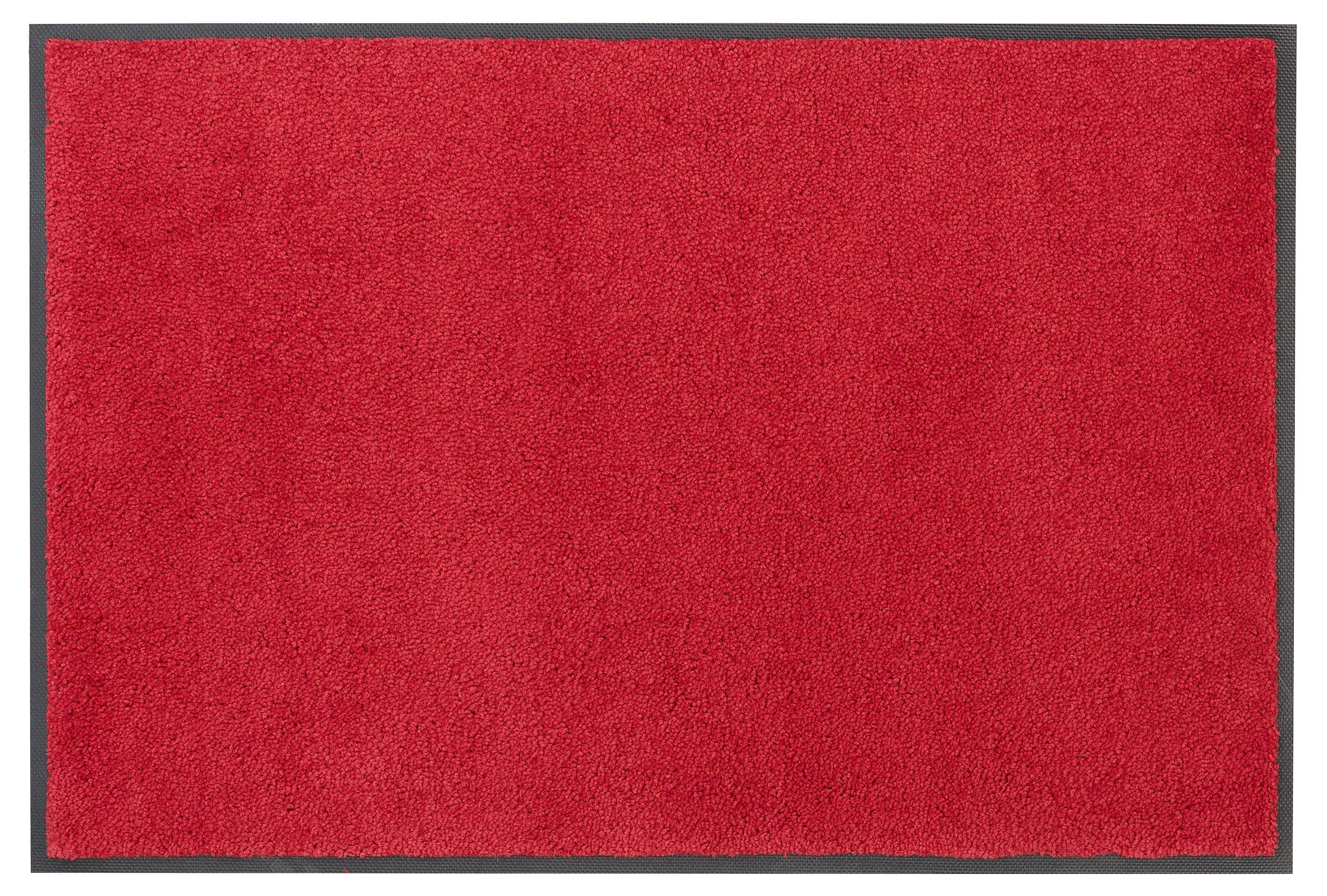 Fußmatte Lavea, rot Uni-Farben, In- 9 rechteckig, und Outdoor-Teppich, andas, Höhe: waschbar mm, Schmutzfangmatte